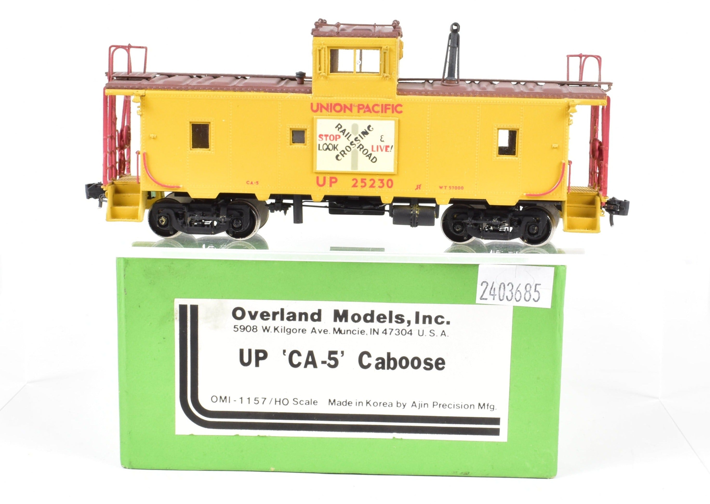 HO Scale Brass OMI - Overland Models, Inc. Union Pacific (UP) CA - 5 Caboose with Custom Paint and Spare Parts