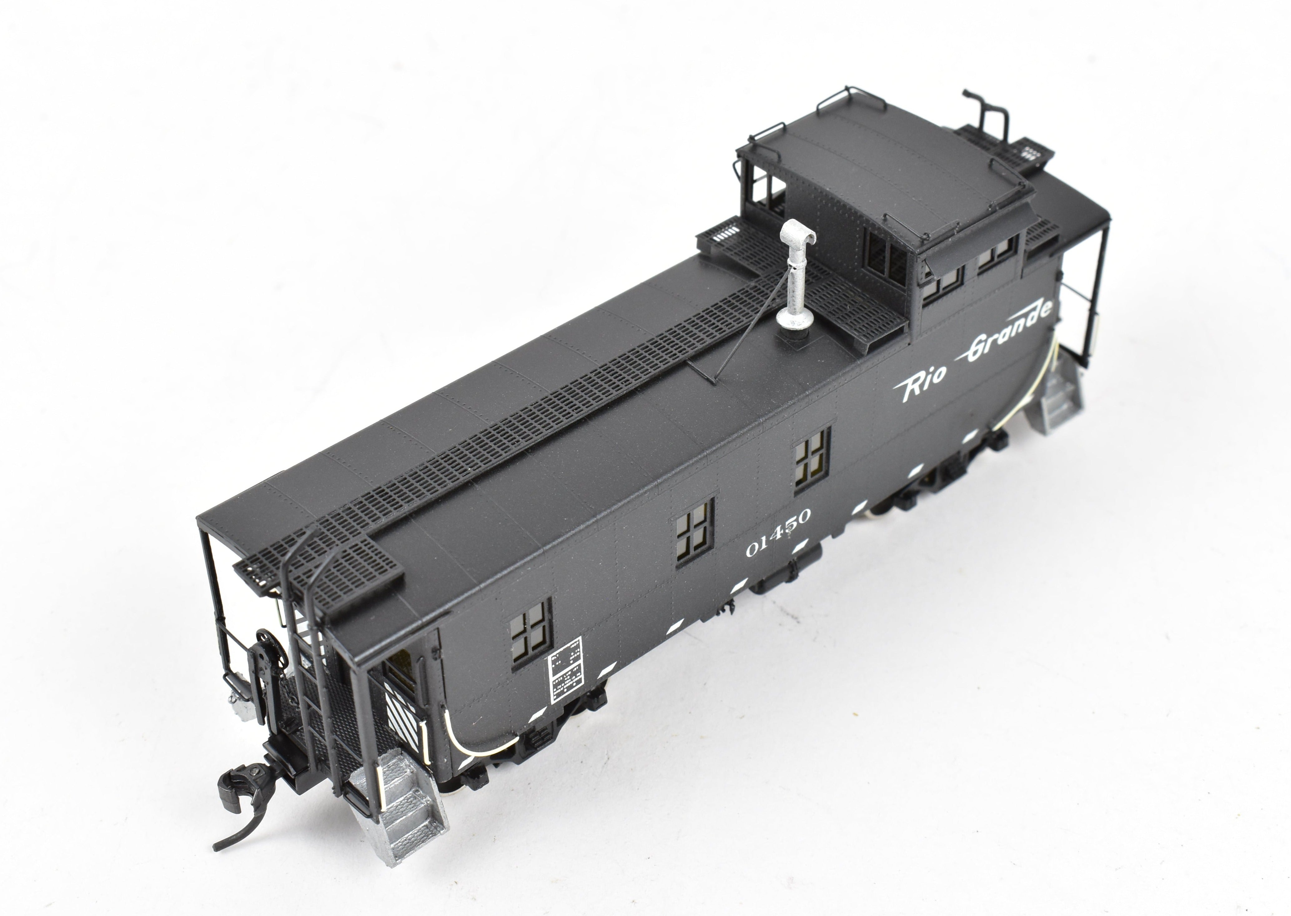 HO Scale Brass Model Train Caboose - Overland Models, Inc. Denver & Rio Grande Western Steel Caboose FP No. 01450