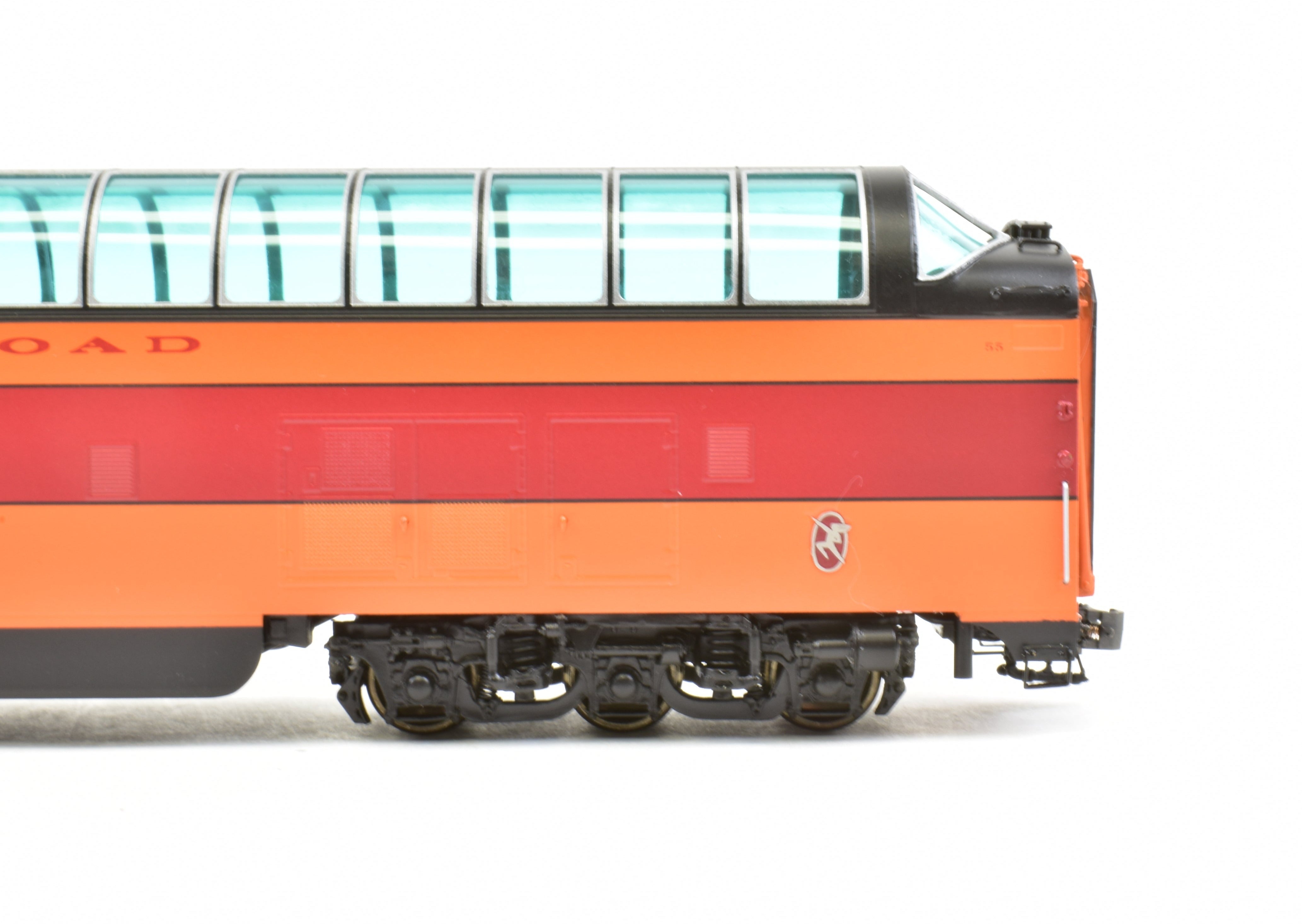 High - Quality HO Scale Brass Railway Classics Model of MILW - Milwaukee Road Super Dome Factory Painted with Road Number 55