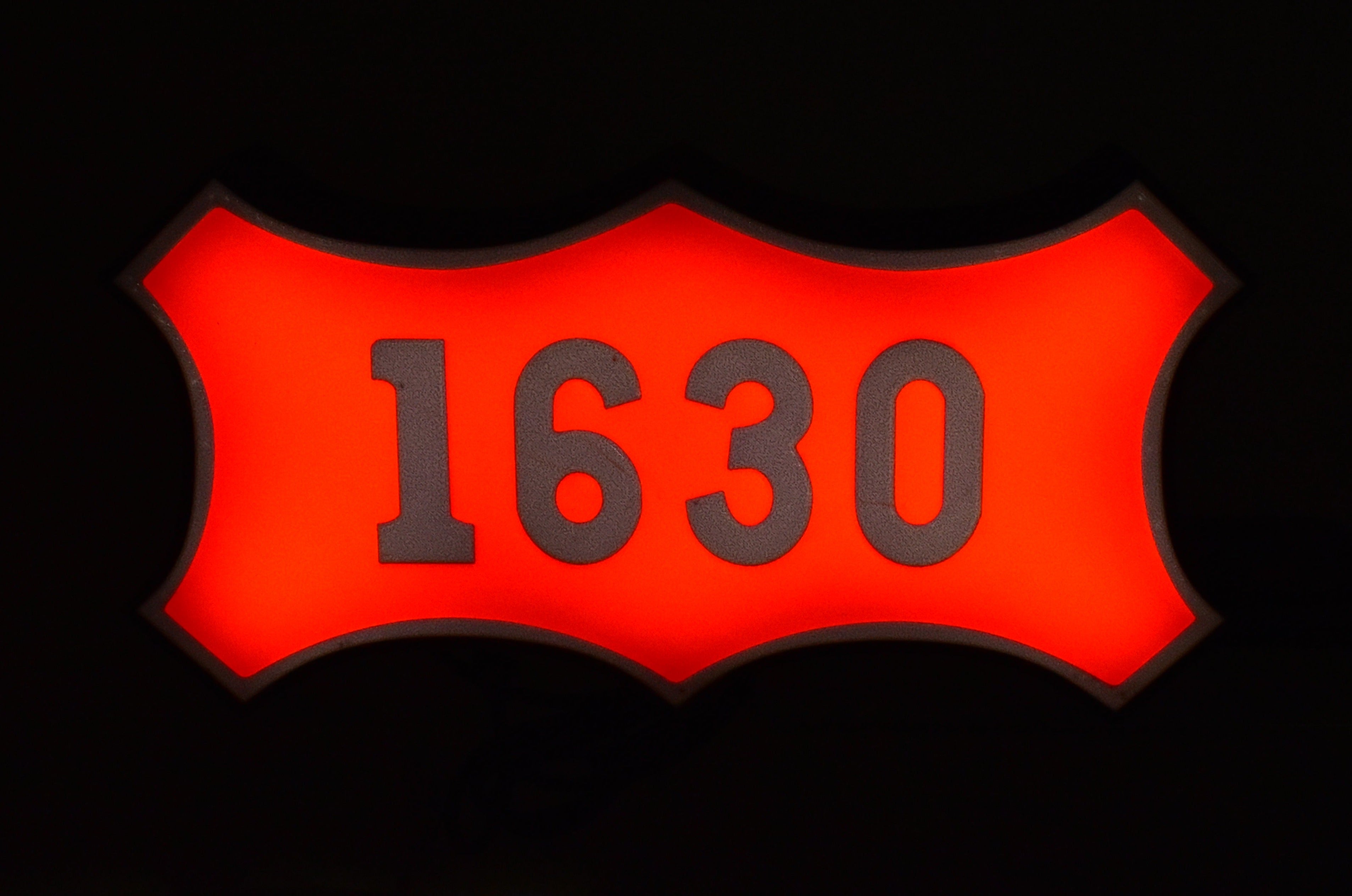 Custom 3D Printed & Illuminated SLSF Frisco #1630 Number Plate Sign