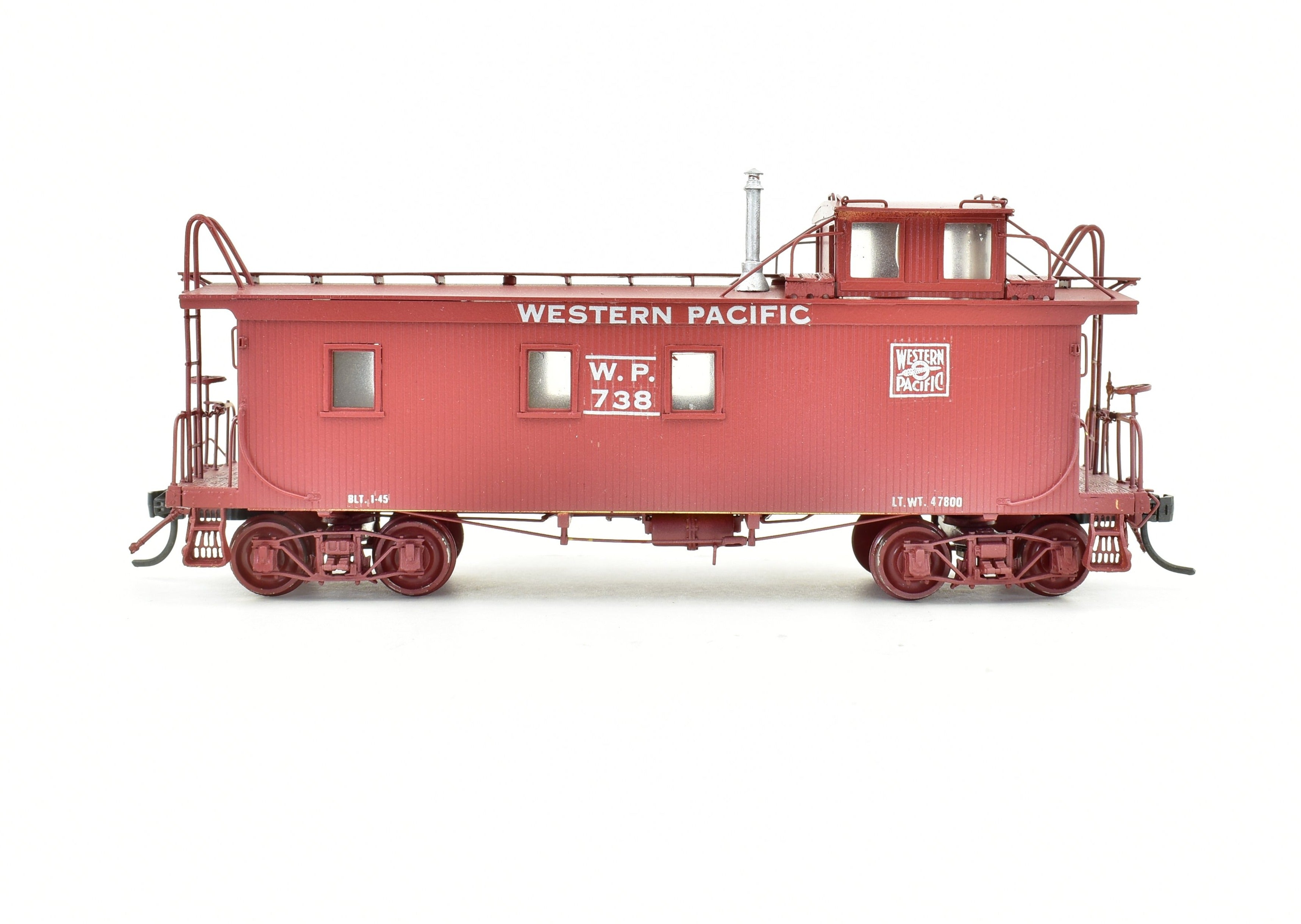 HO Scale Brass Western Pacific Wood Caboose by Overland Models, Custom Painted