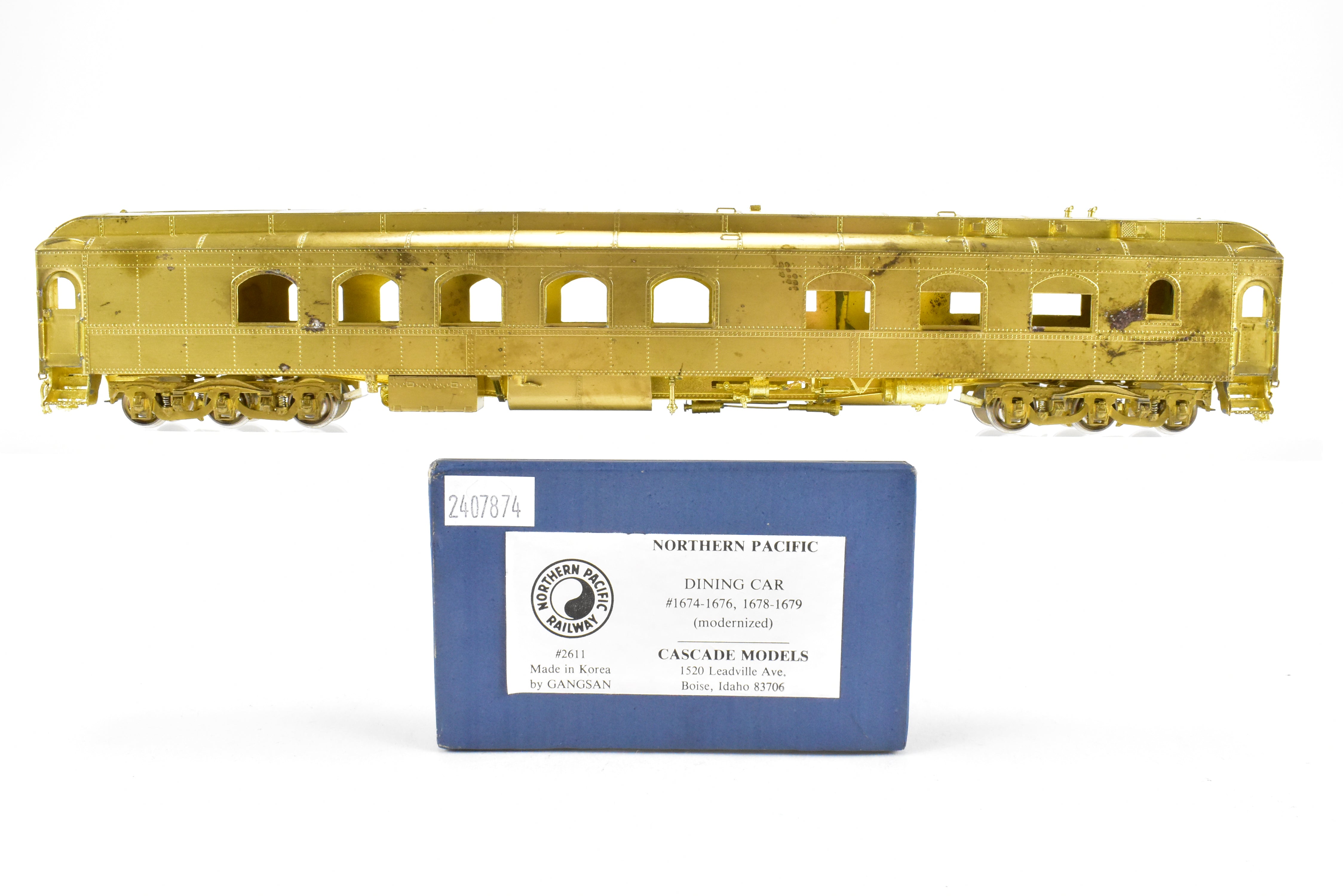 HO Scale Brass Model Train Northern Pacific HW Dining Car Modernized by Cascade Models #1674 - 1676, 1678 - 1679