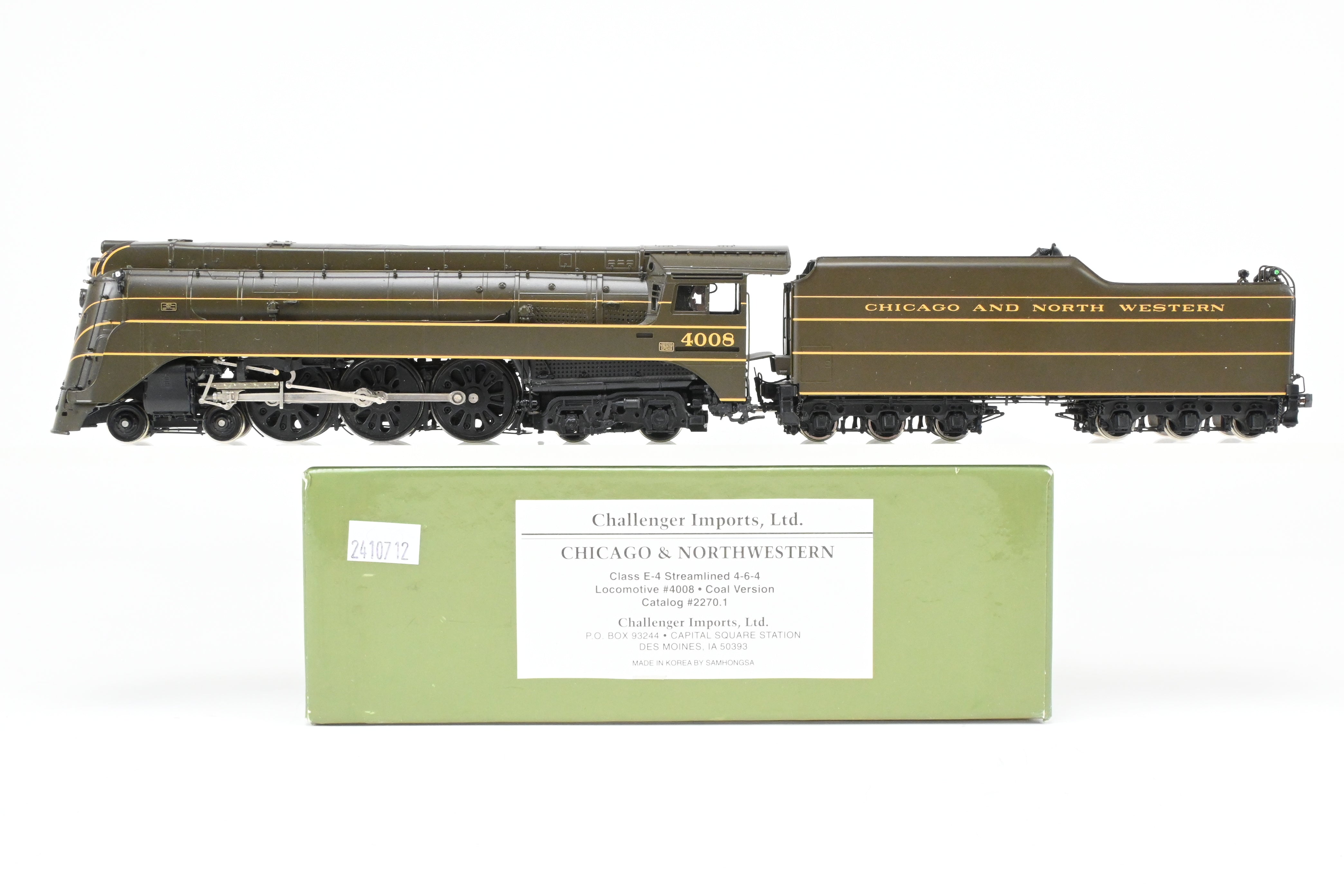 HO Brass Challenger Imports C&NW E-4 Streamlined 4-6-4 Coal Locomotive #4008
