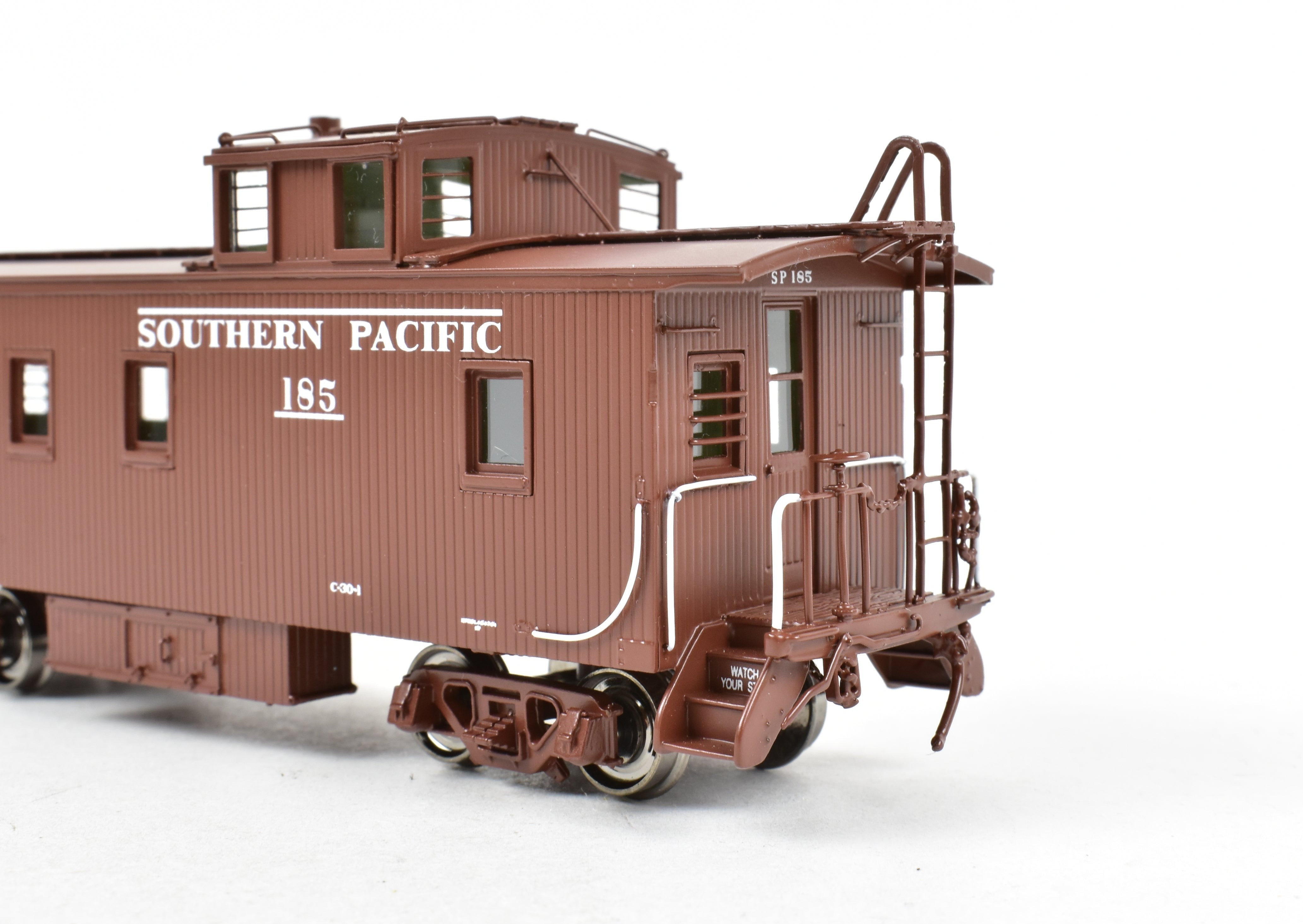 HO Scale Brass CIL Southern Pacific Wood Side Caboose Straight Side Cupola Class C - 30 - 1 Model Train FP No. 185 by Challenger Imports