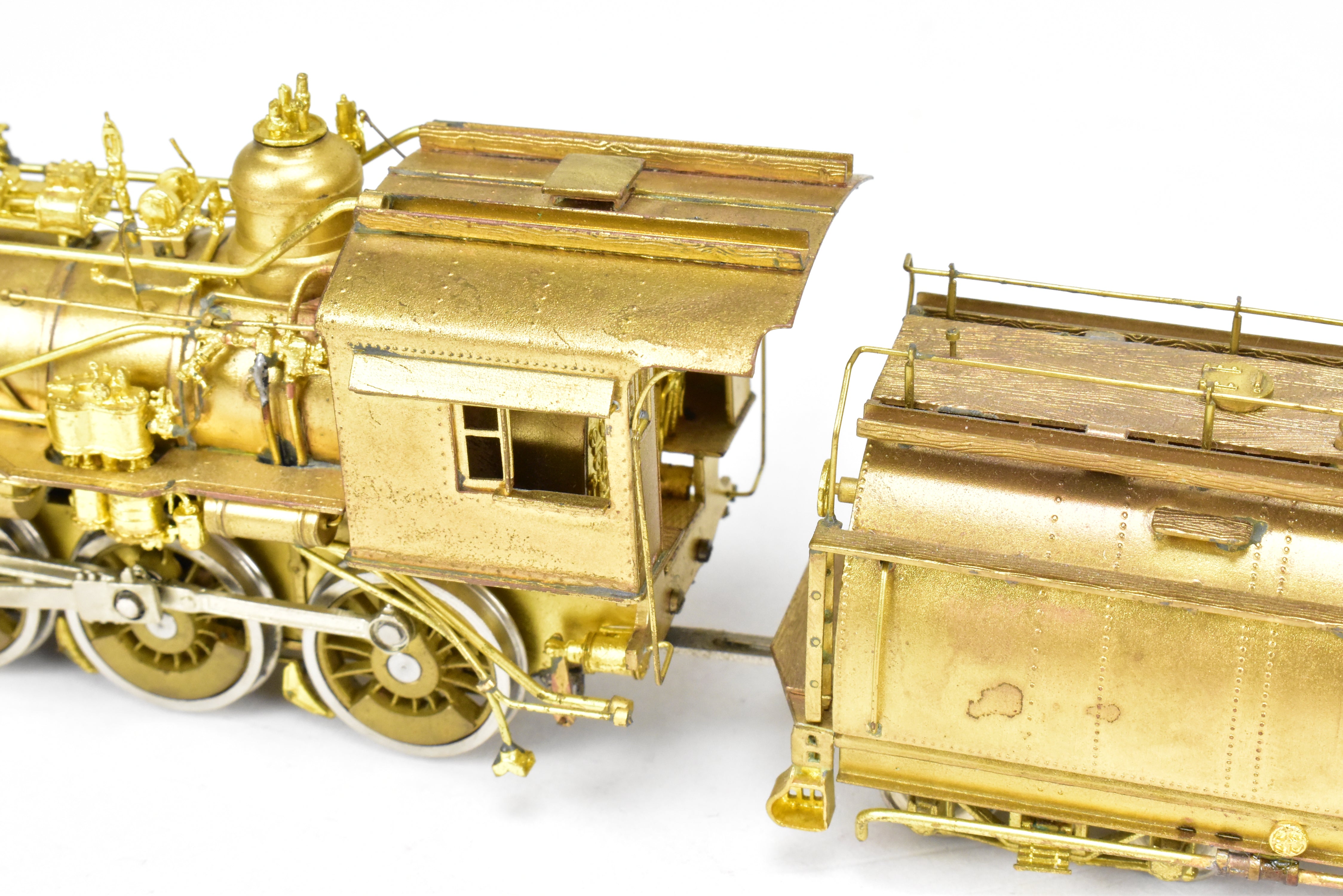 1977 HO Brass Southern Pacific Fire Train Set T-1 4-6-0 with Two Tank Cars, Missing 2 Ladders