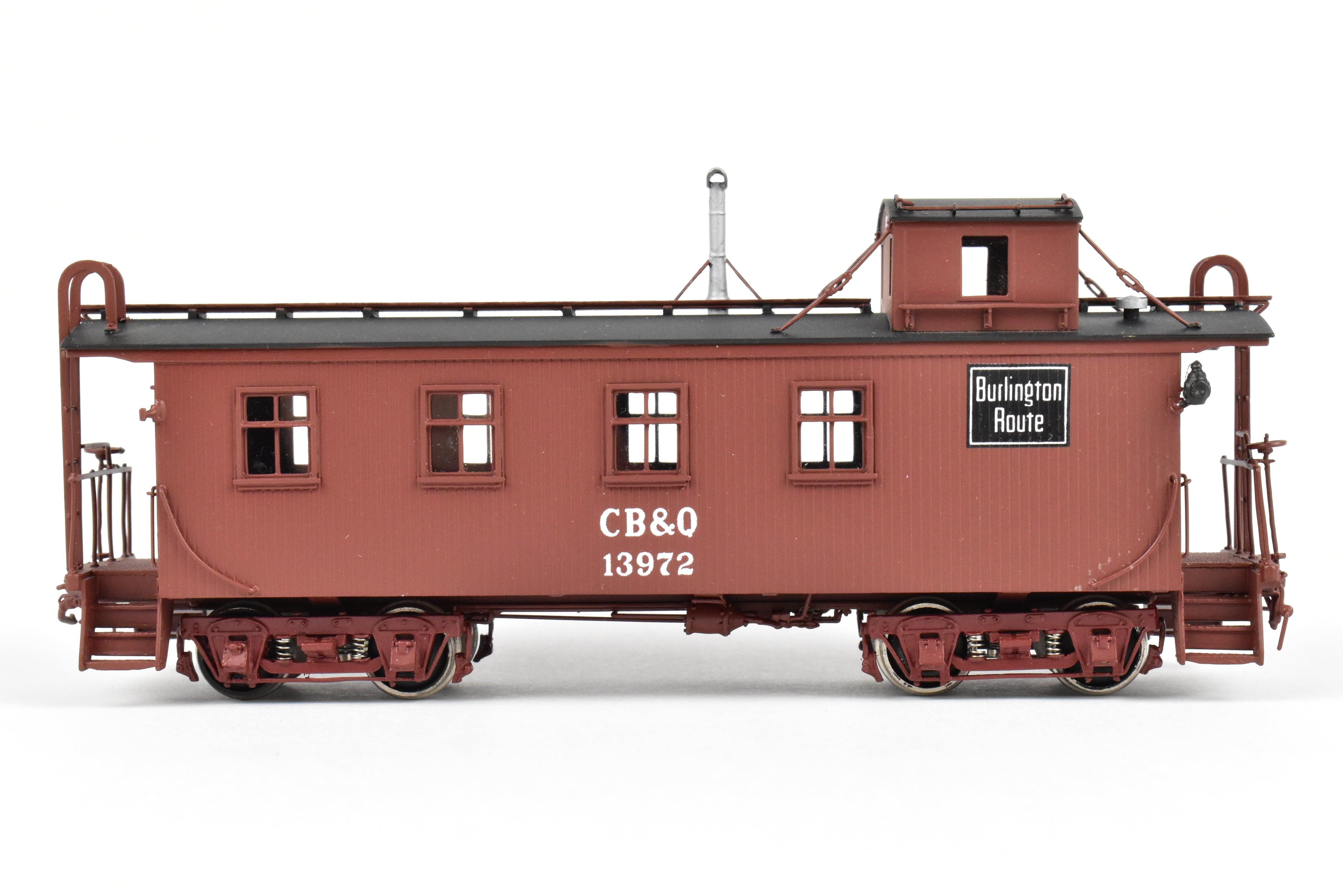 1997 HO Brass Challenger Imports Burlington Route 30 ft Wood Waycar No. 13972