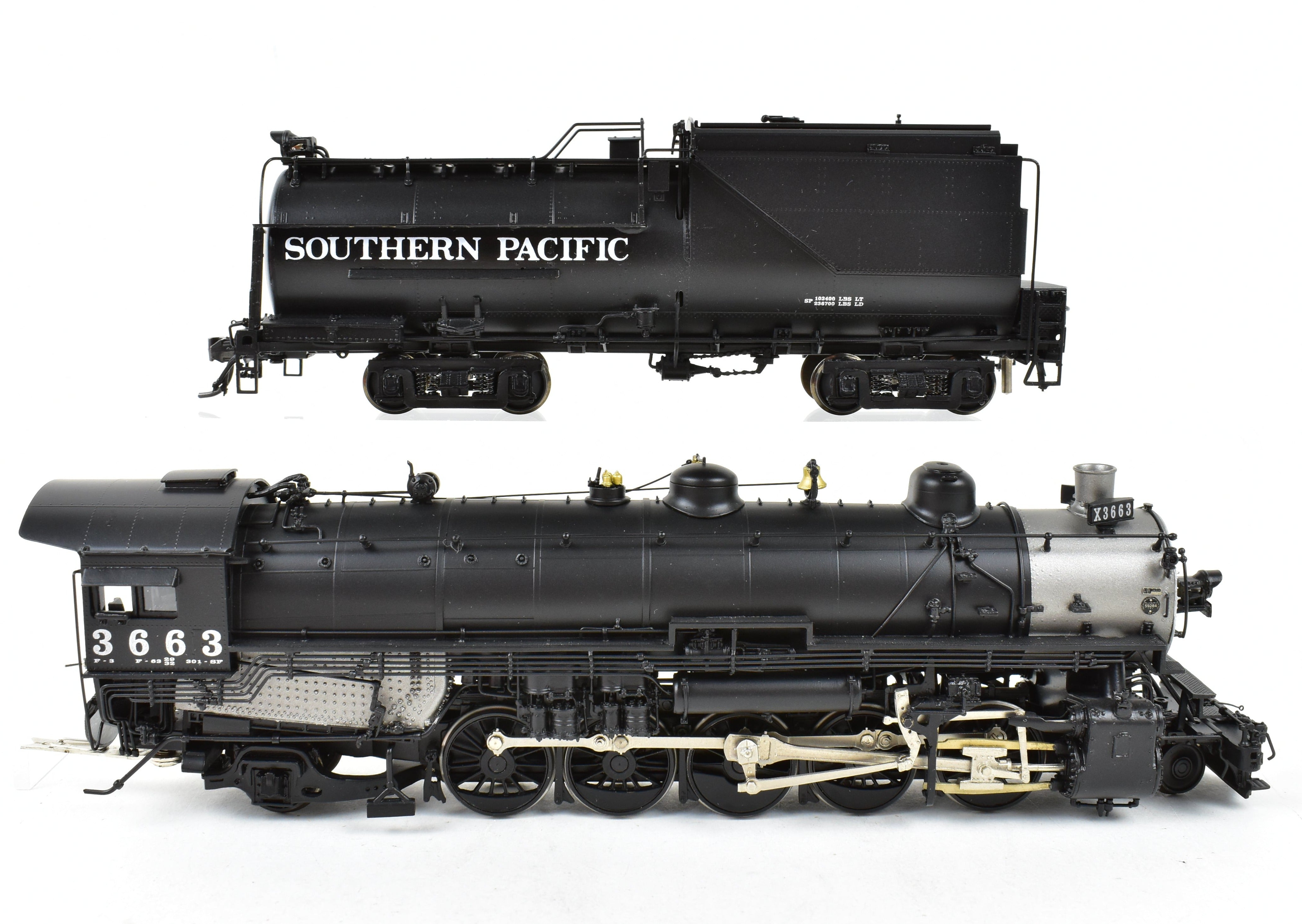 HO Scale Brass Precision Scale Co. Southern Pacific F-3 2-10-2 Factory Painted Locomotive Model No. 3663