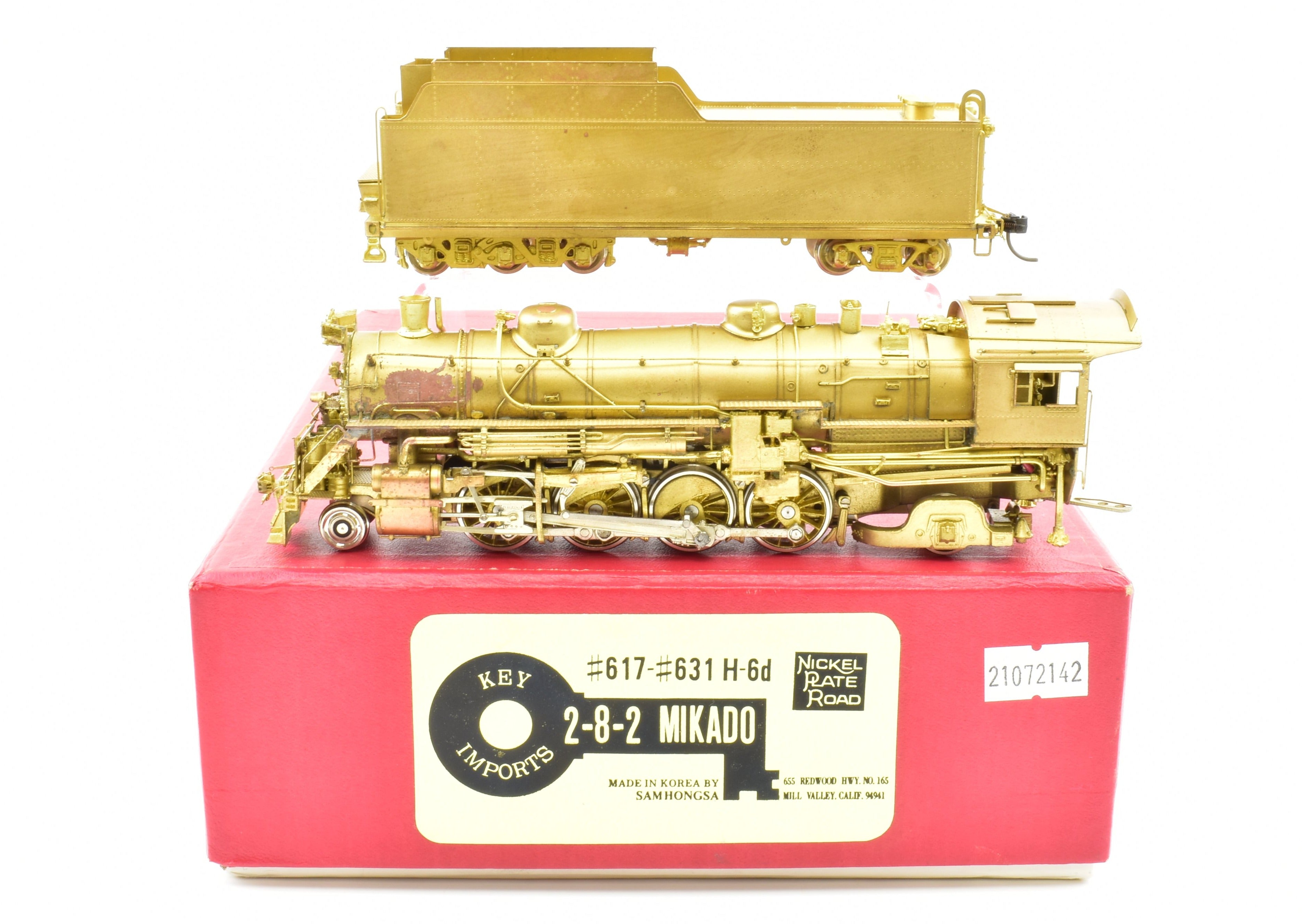 HO Brass Key Imports NKP Nickel Plate Road H-6d 2-8-2 Mikado Locomotives #617 & #631