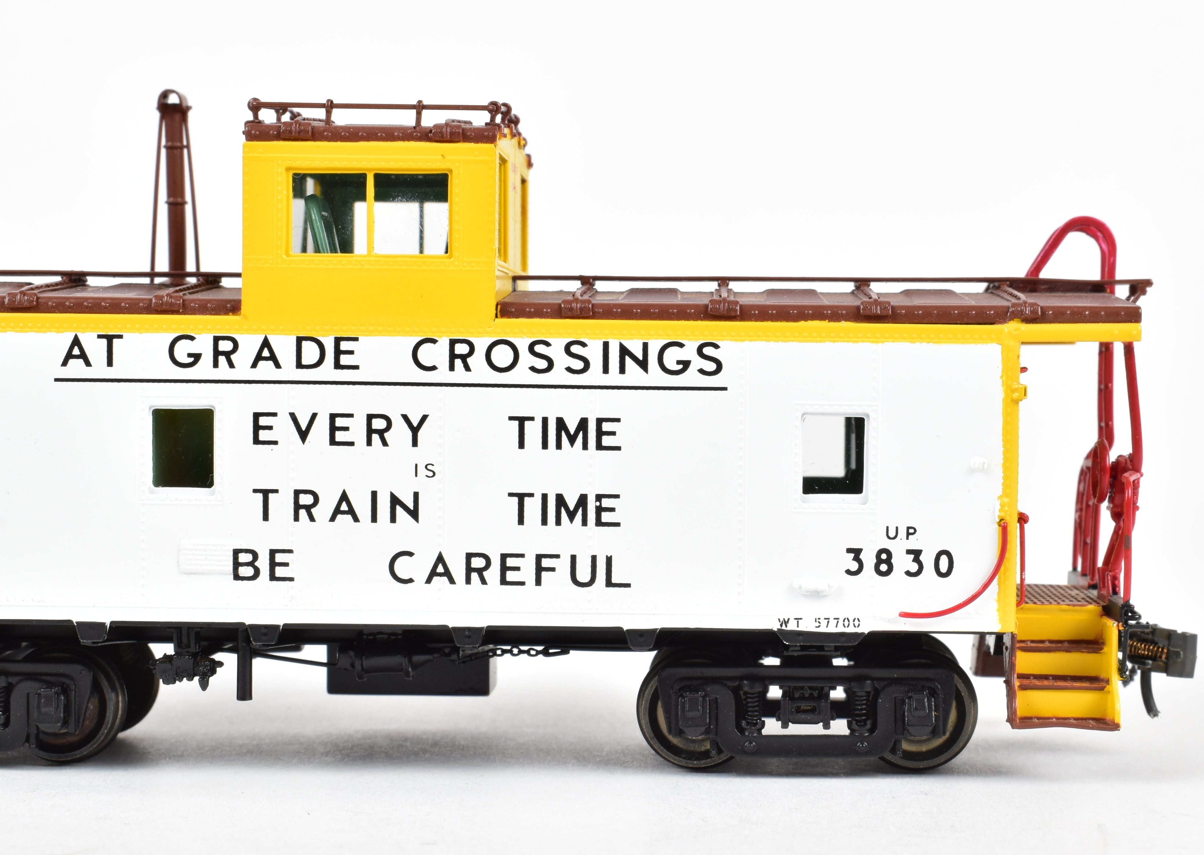 HO Brass OMI UP Union Pacific CA - 4 Steel Caboose 3830 with Safety Slogans