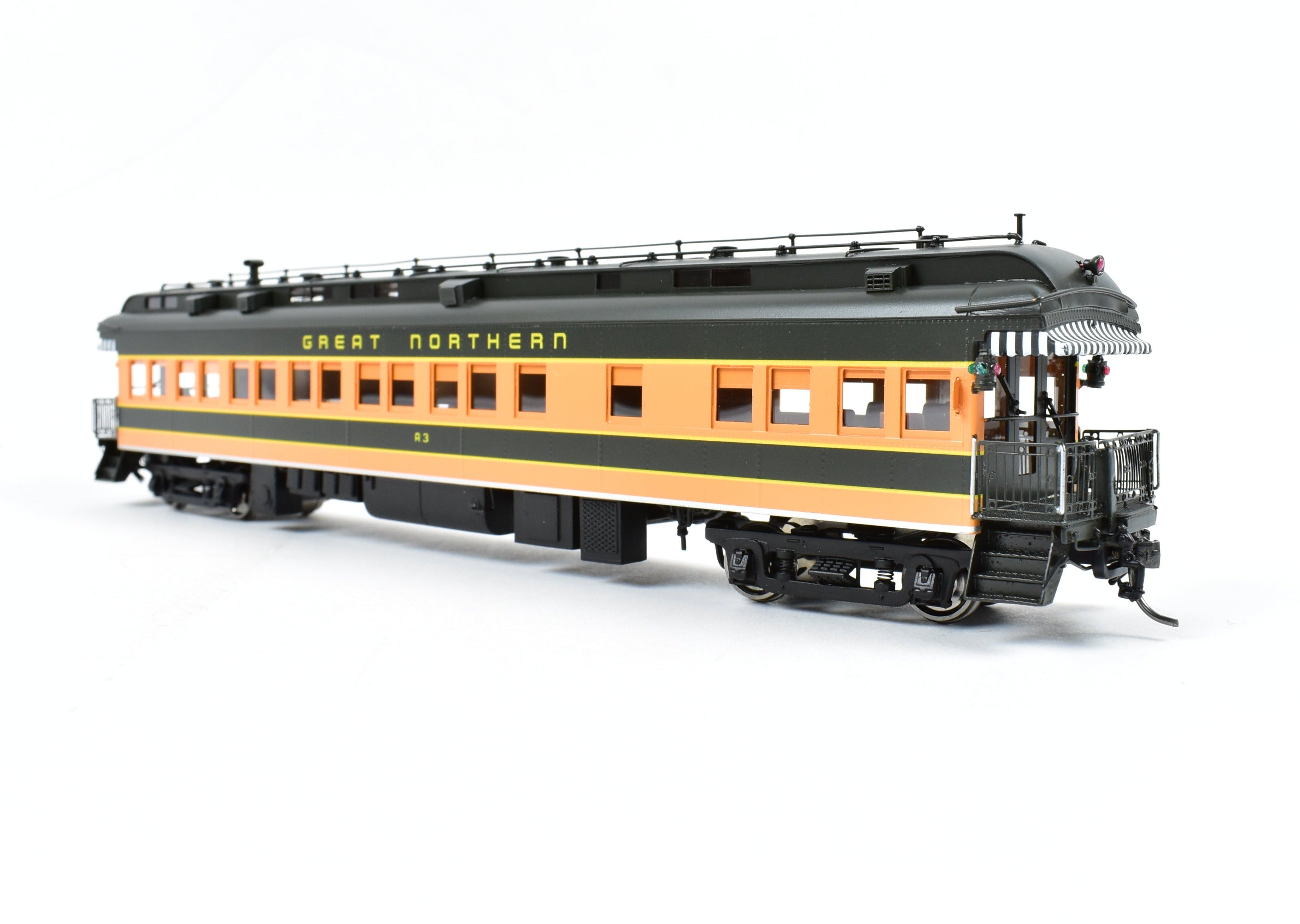 High - Quality HO Scale New Brass Model Train of North Bank Line and Great Northern 2nd A3 Business Car in Empire Builder Design