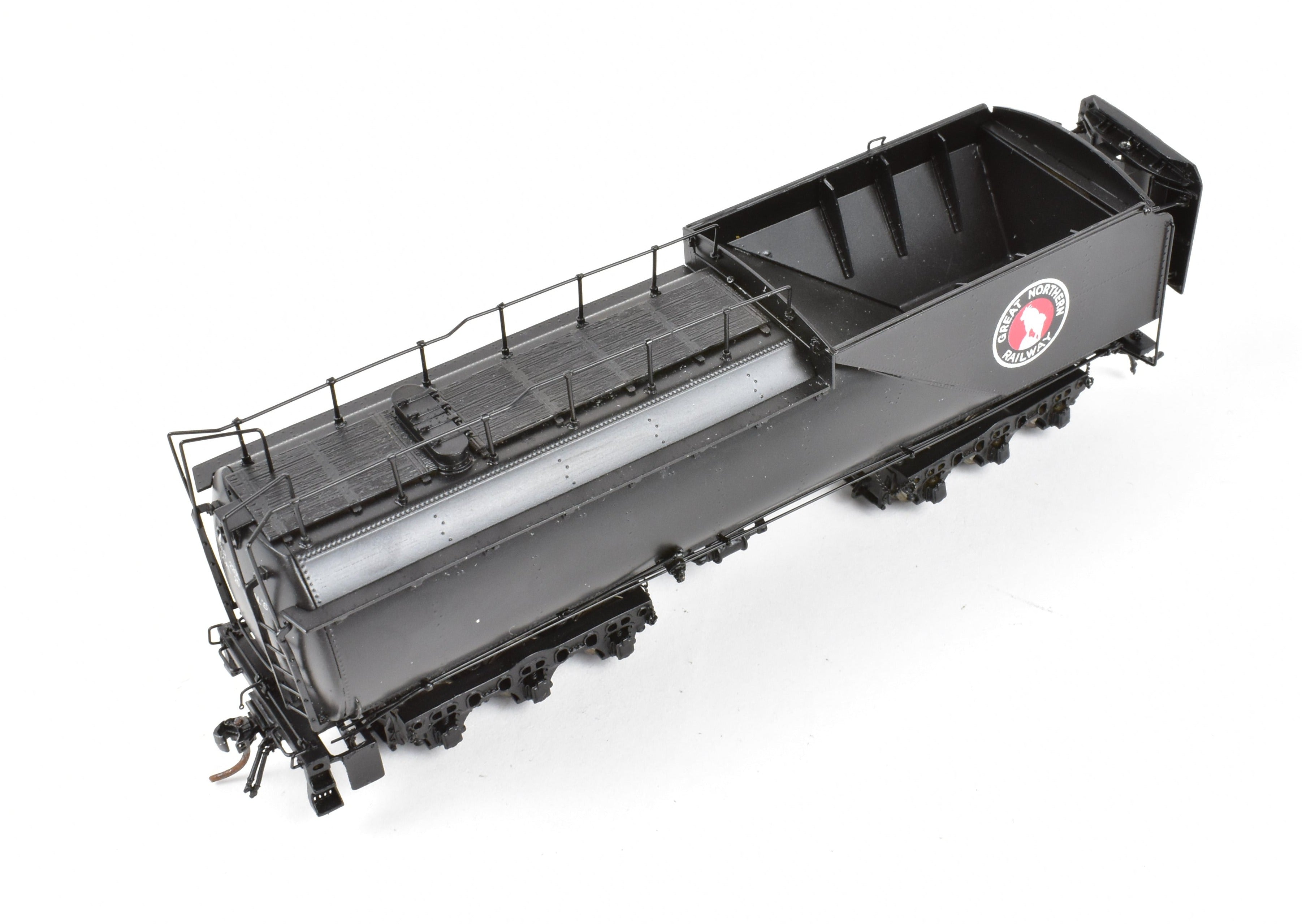 HO Scale Brass Model Train - Precision Scale Co. (PSC) Great Northern Class N - 2 2 - 8 - 8 - 0 Locomotive with Vestibule Cab in Glacier Park Painting Scheme