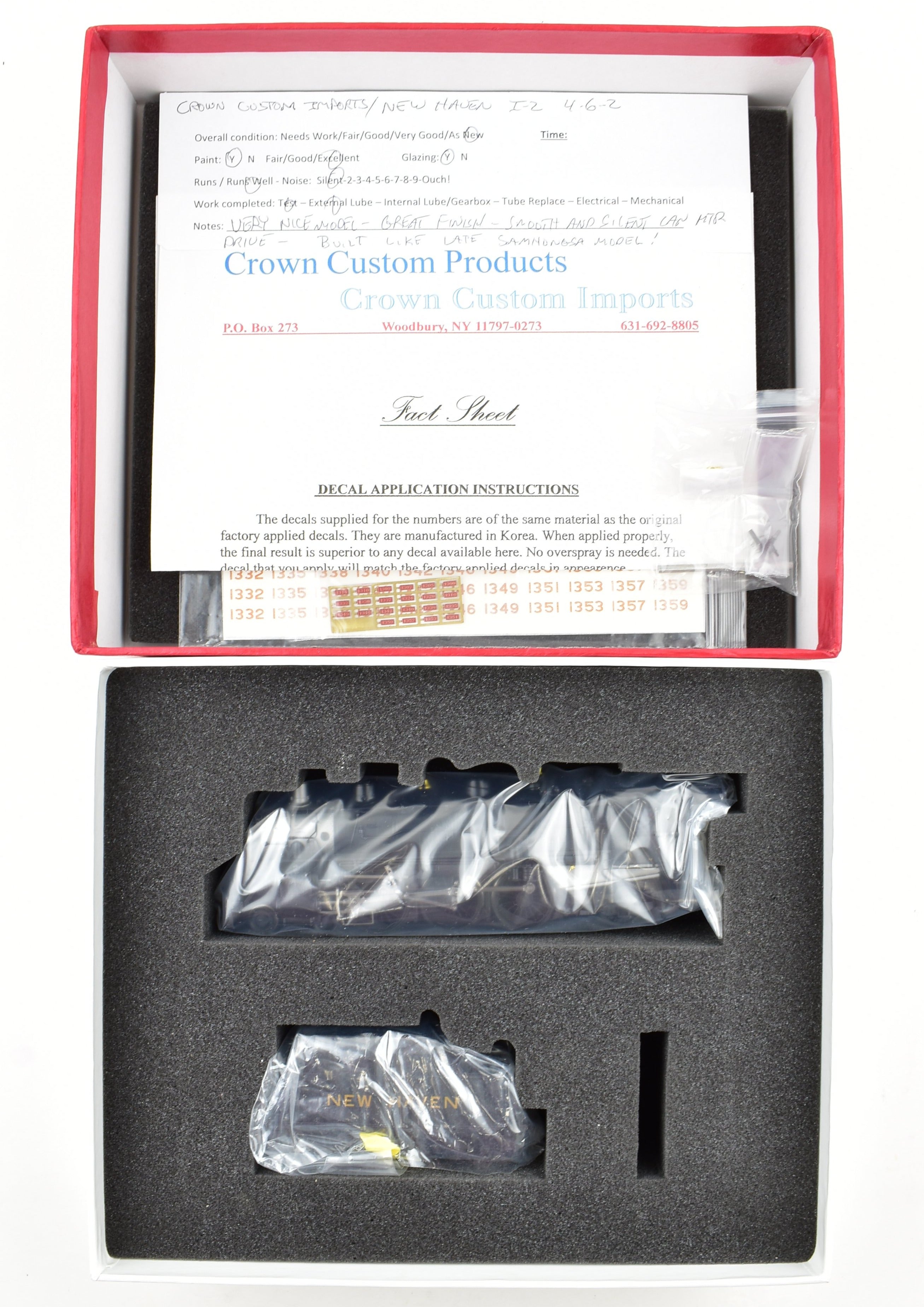HO Scale Brass Crown Custom Imports NH - New Haven I-2 4-6-2 Pacific Locomotive with ATS on Pilot and Factory Painted Finish