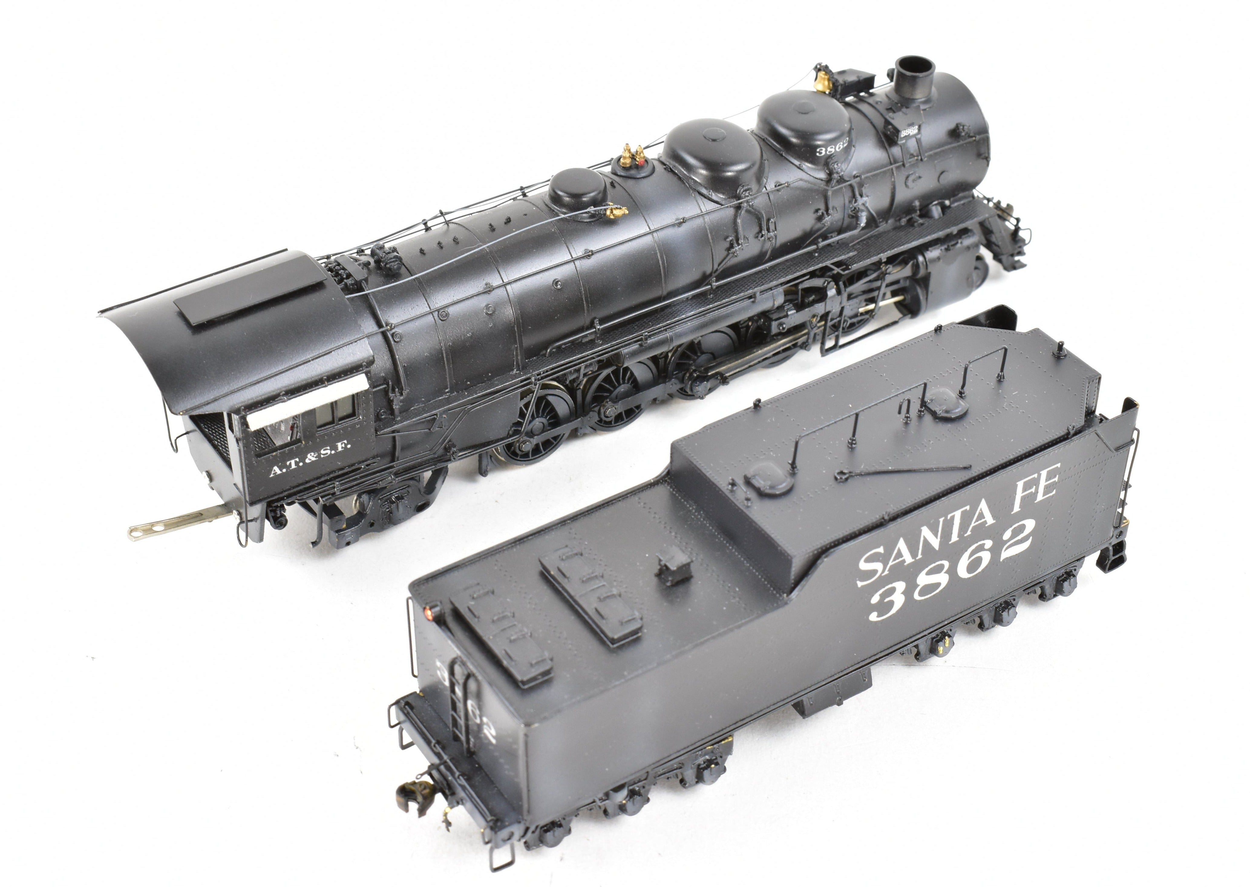 HO Brass Key Imports ATSF Santa Fe 3800 Class 2-10-2 Custom Painted Locomotive No. 3862