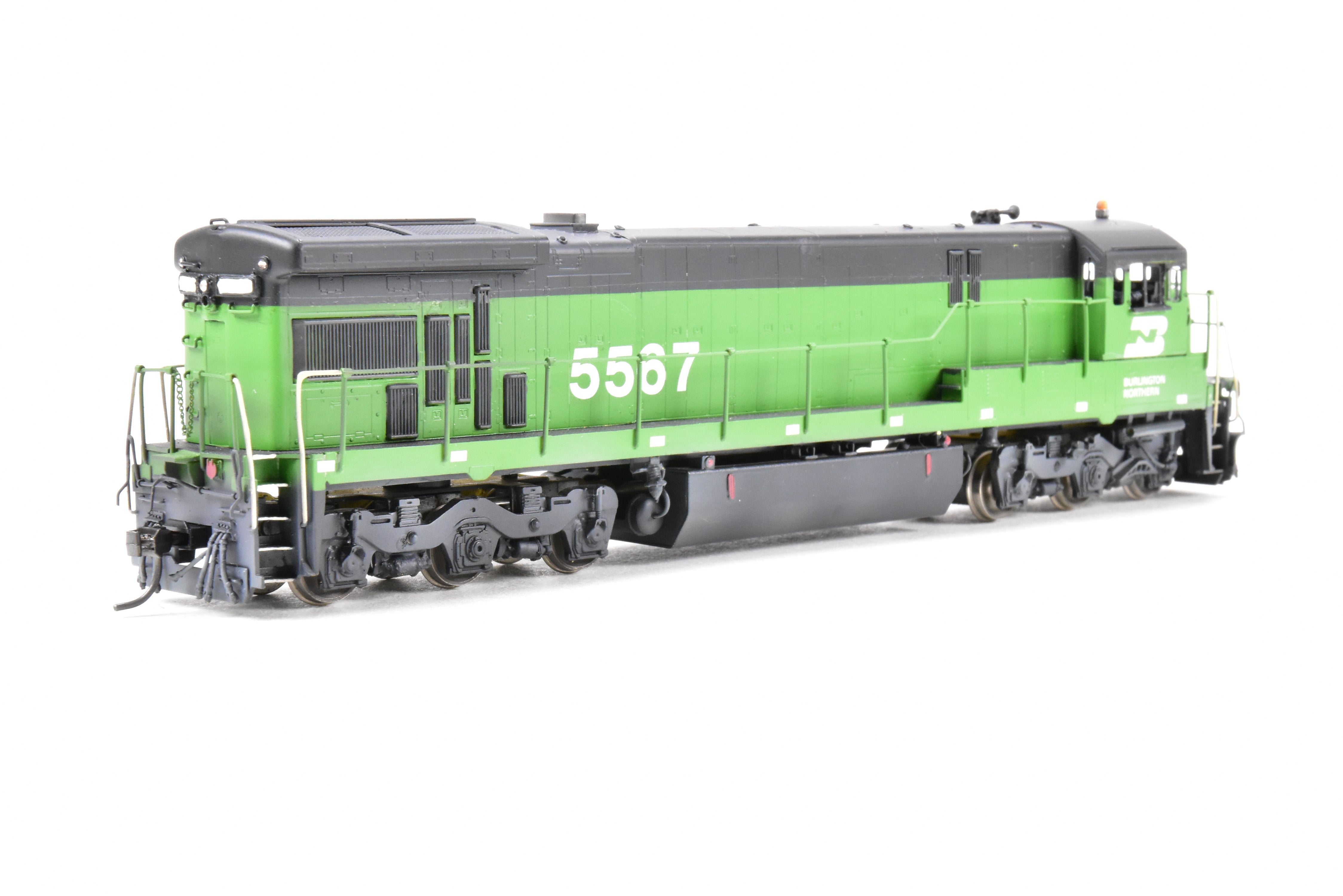 HO Scale Brass Model Train Locomotive - Overland Models Inc. Burlington Northern GE C30 - 7 Four Window Cab Custom Painted Locomotive No. 5567