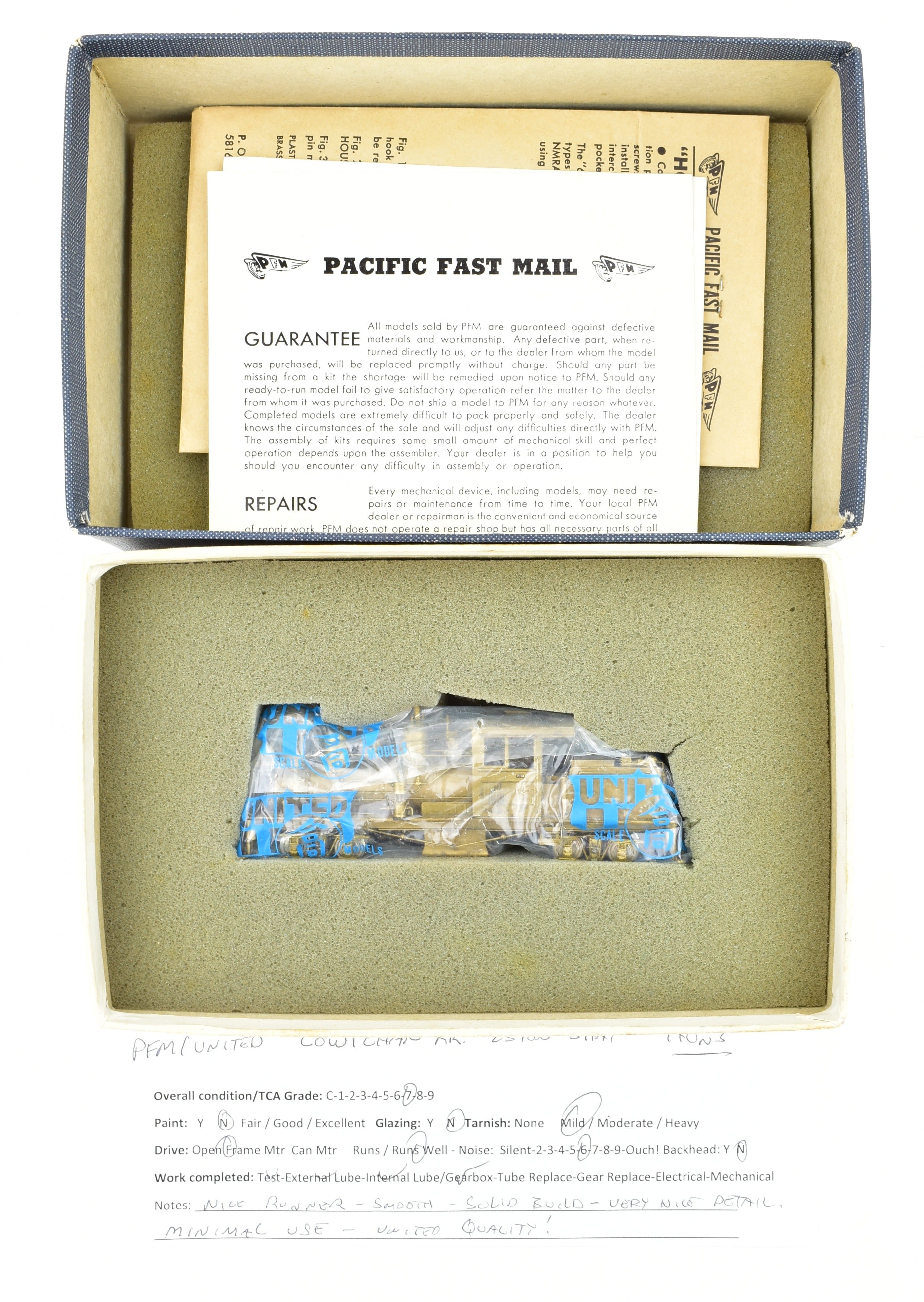 1969 Run HOn3 Brass PFM - United Cowichan Railroad 25 - ton Shay Model