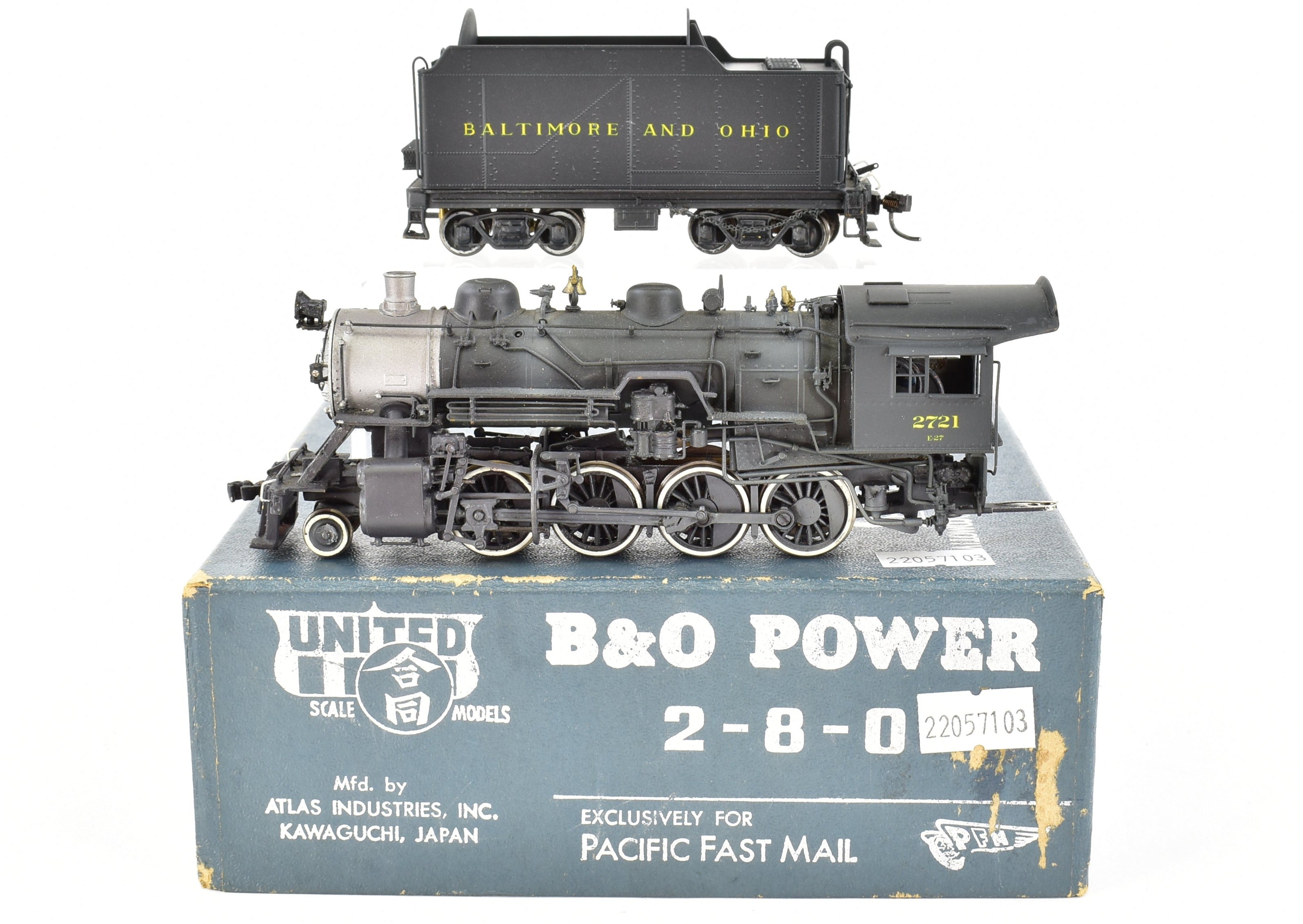 HO Brass PFM - United B&O Baltimore & Ohio E-27ca 2-8-0 Custom Painted Can Motor Model