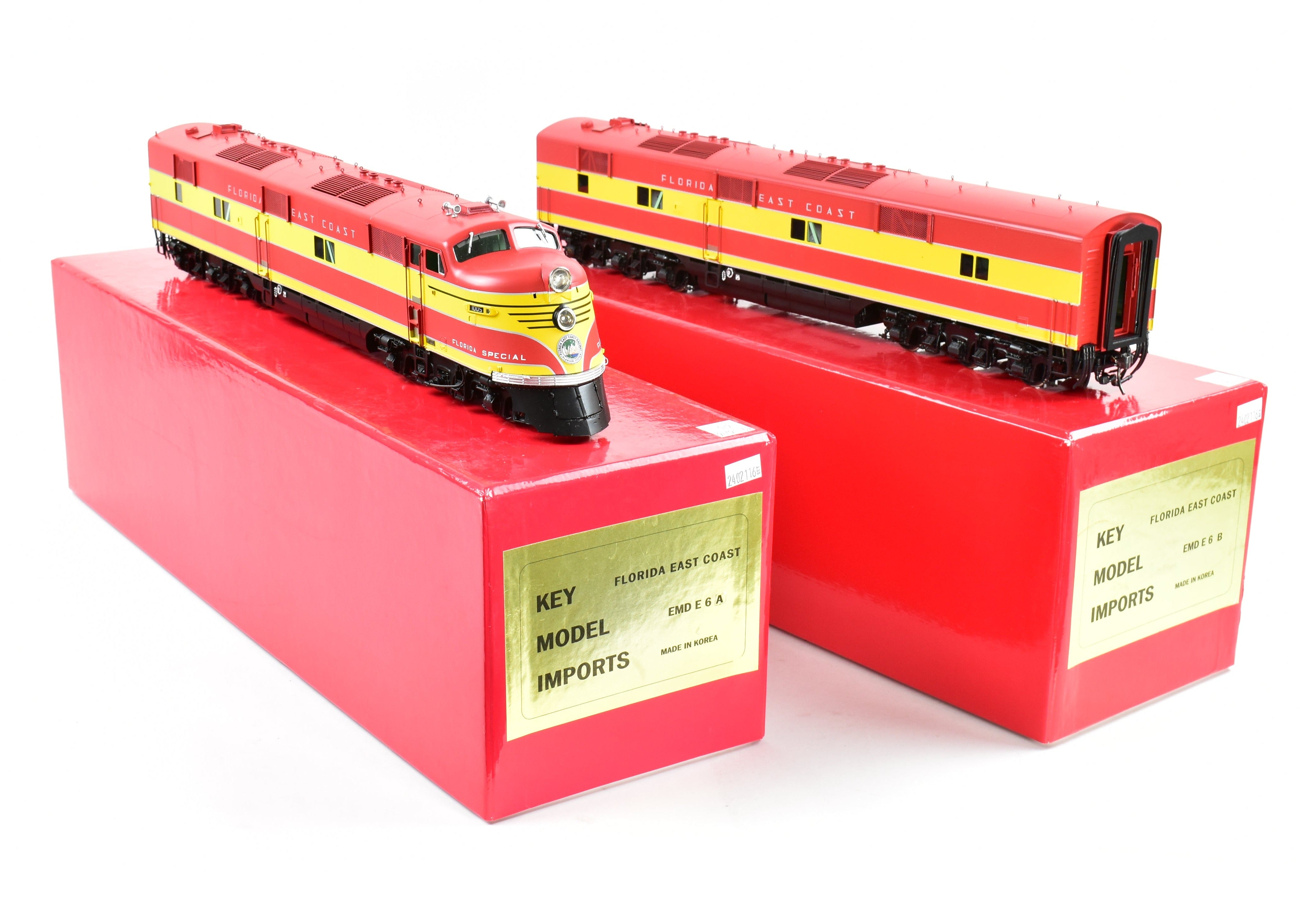 O Scale Brass Key Model Imports FEC EMD E6A/B Set No. 1005-A&B Factory Painted