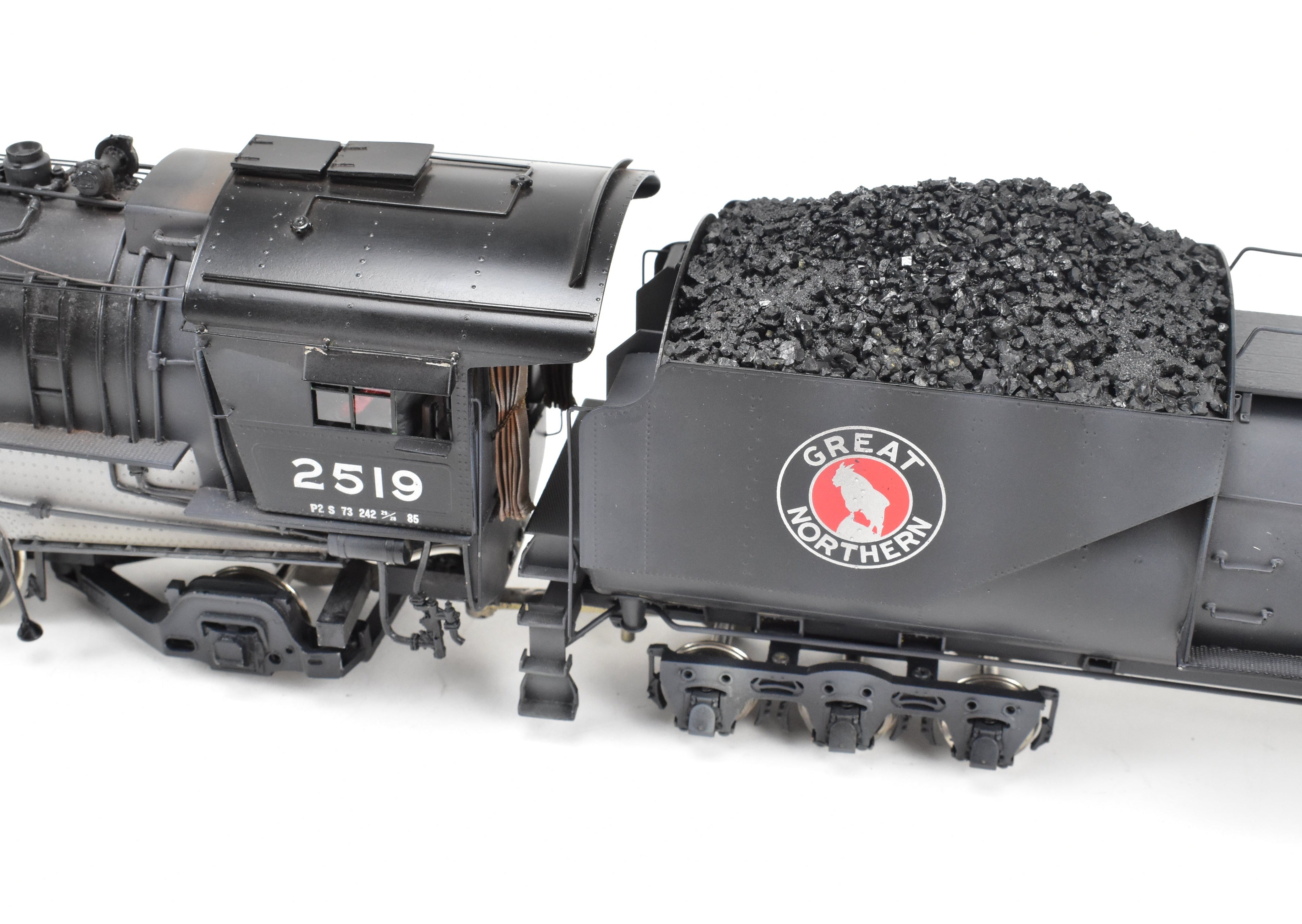 O Scale Brass Model Train - Pecos River Brass Great Northern Class P - 2 4 - 8 - 2 Mountain Steam Locomotive, Black, No. 2519