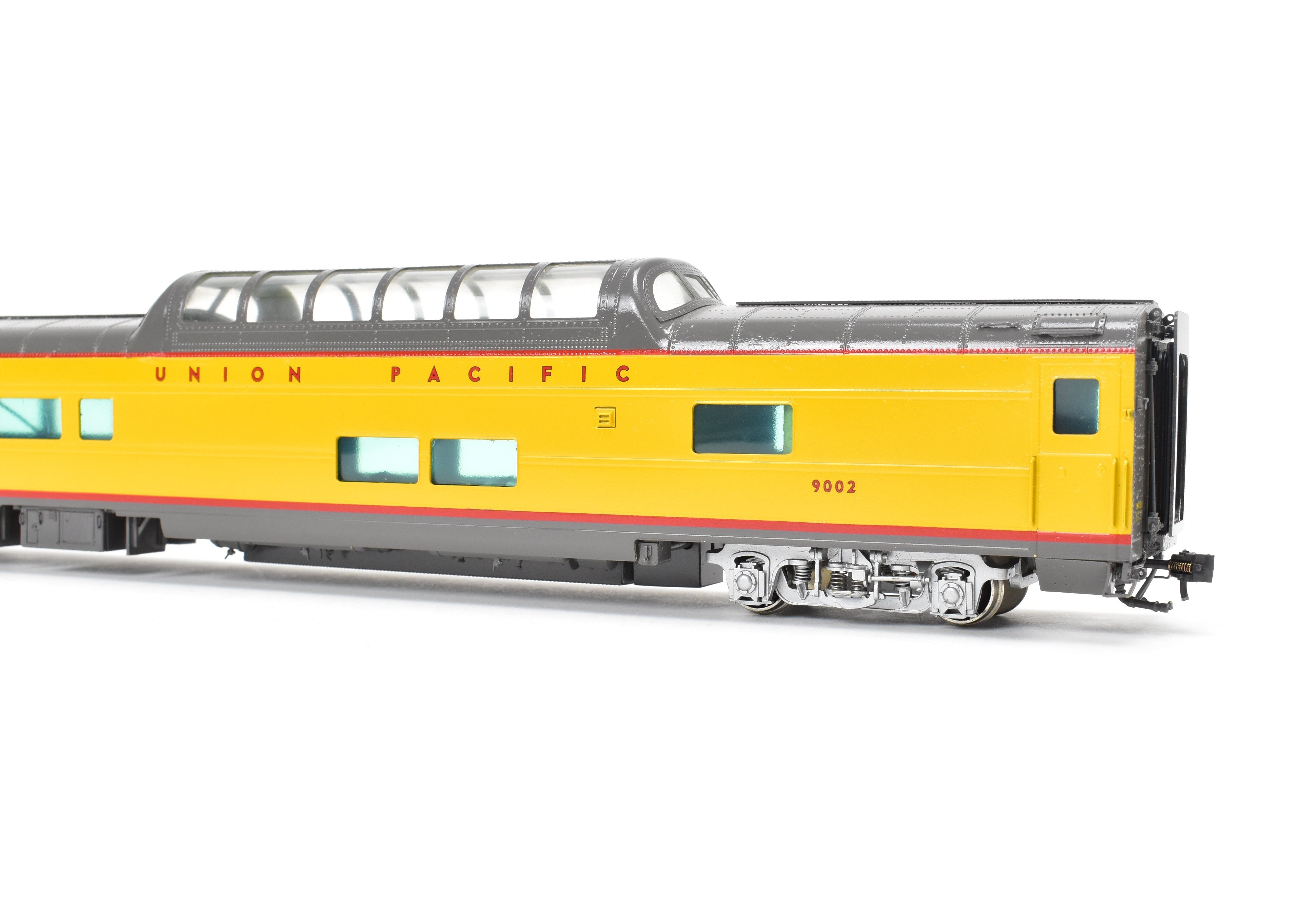 HO Scale Brass Model - Wasatch Model Co. Union Pacific ACF 1955 9000 Series Dome Lounge Observation Car Modified for Mid - Train Service, Car Number #9002