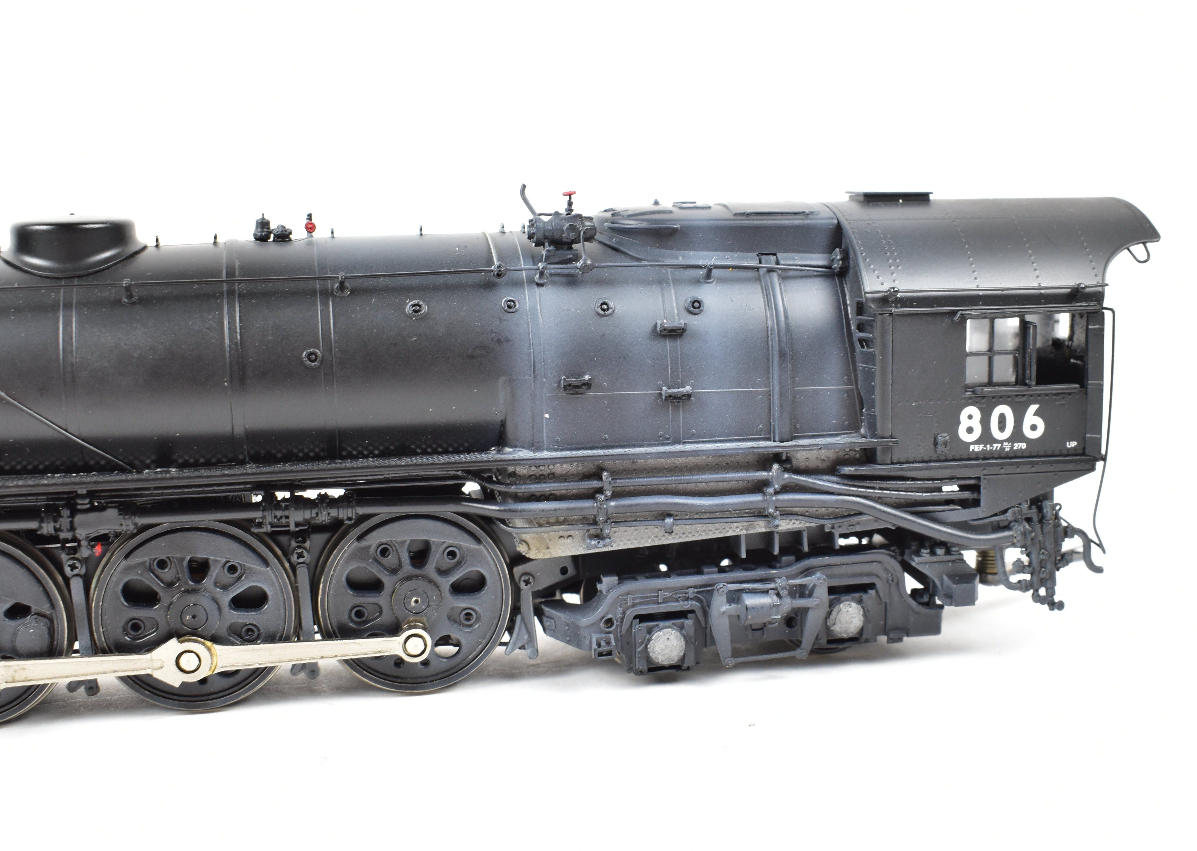 HO Scale Brass Model Train - Overland Models Inc. Union Pacific FEF - 1 4 - 8 - 4 Locomotive No. 806 with Light Weathering and Factory Painting