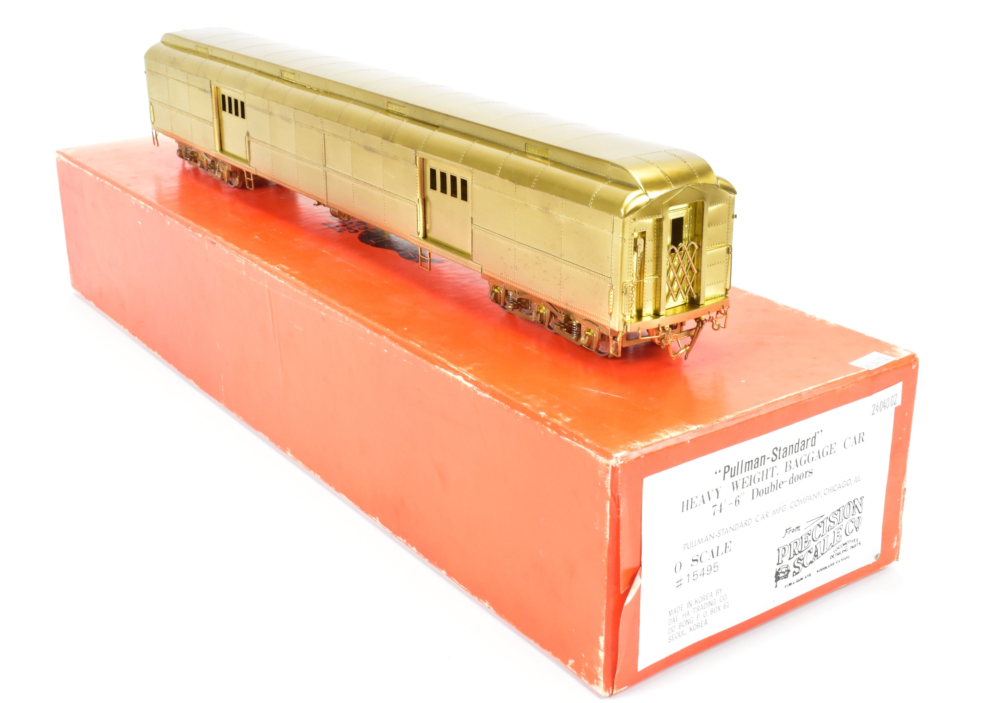 O Scale Brass PSC Precision Scale Co 74'-6 Double-Door HW Baggage Car