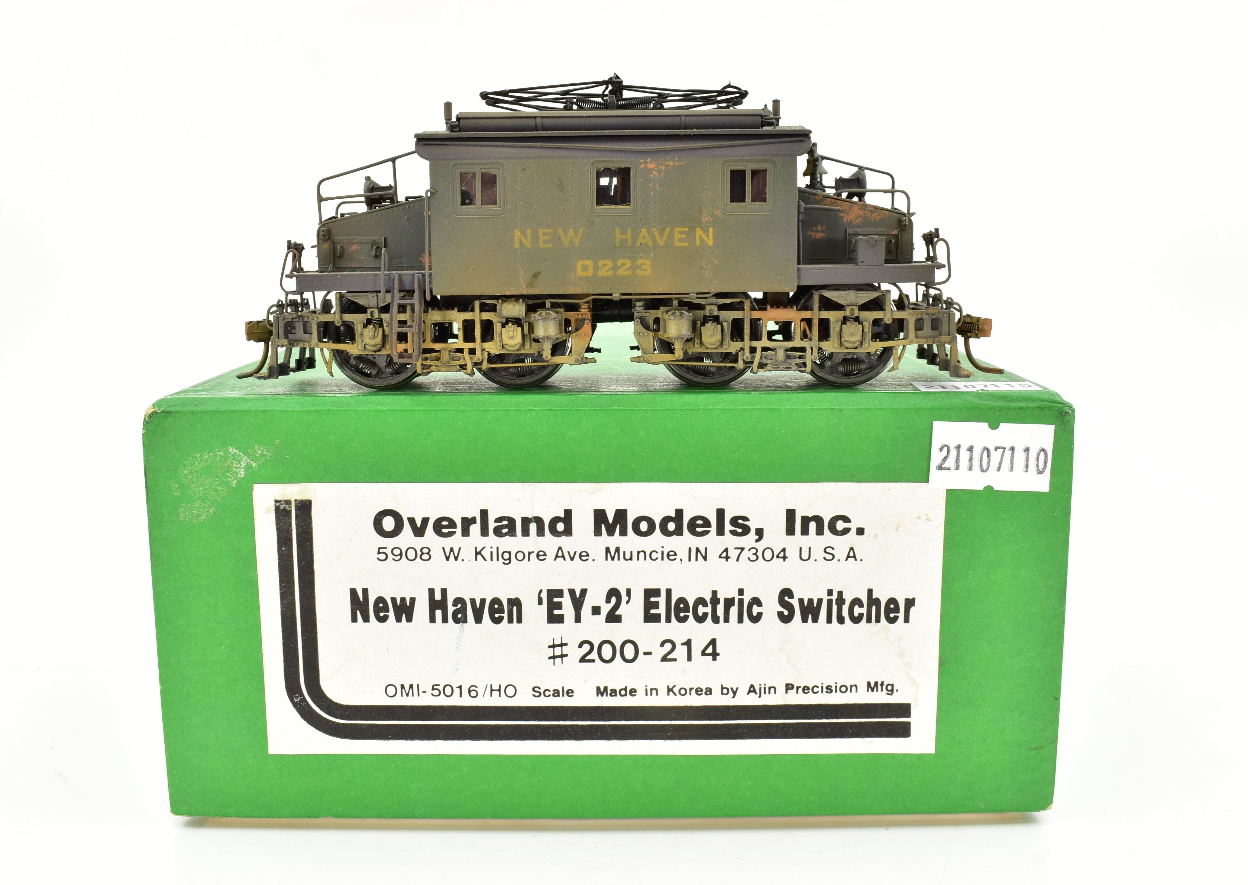 HO Scale Brass OMI - Overland Models Inc. New Haven EY - 2 Electric Switcher Model Locomotive Custom Painted with Unique Weathering 0223