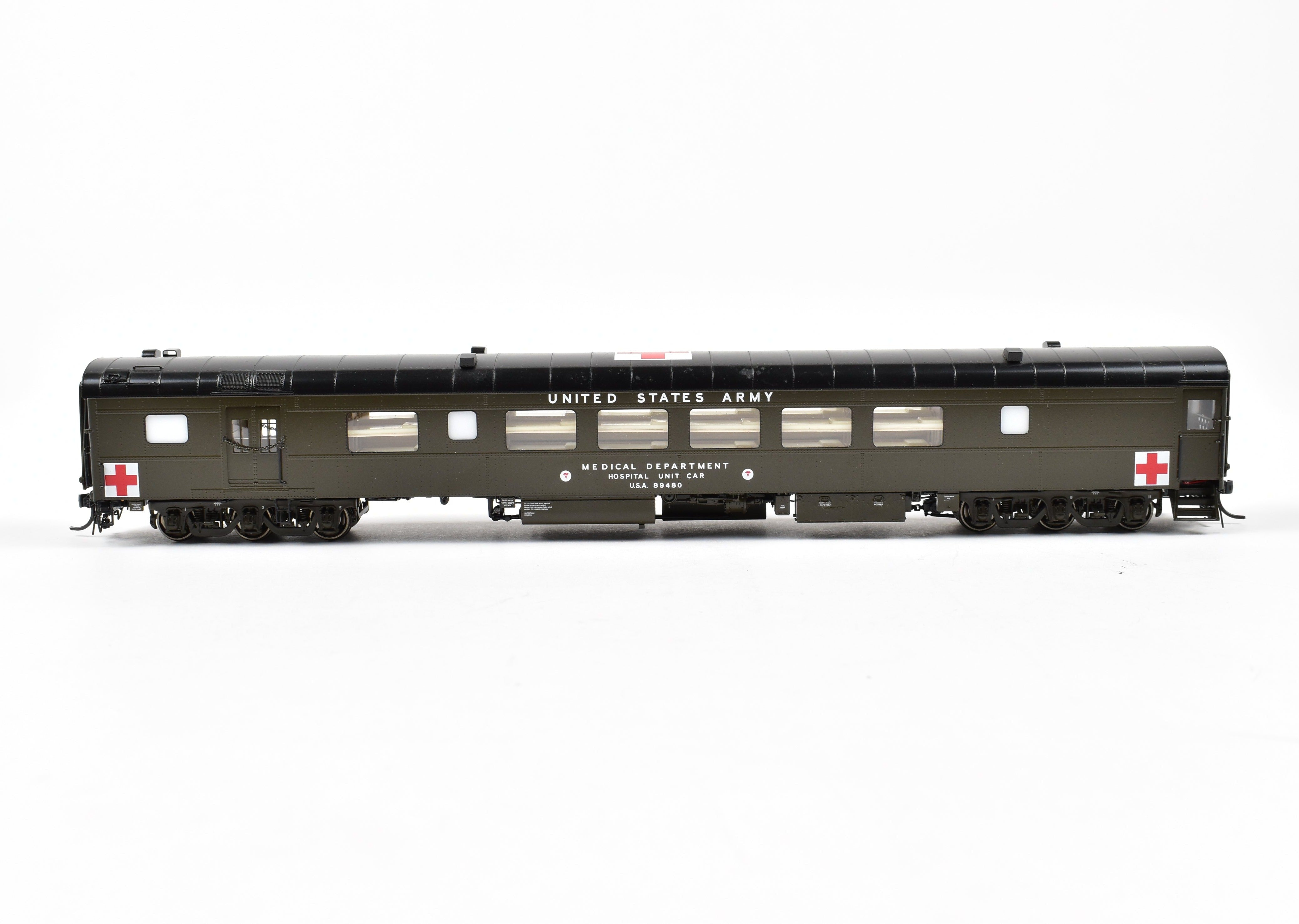 HO Scale Brass Consignment OMI - Overland Models, Inc. USAX - US Army Hospital Car for Freight/Passenger Use