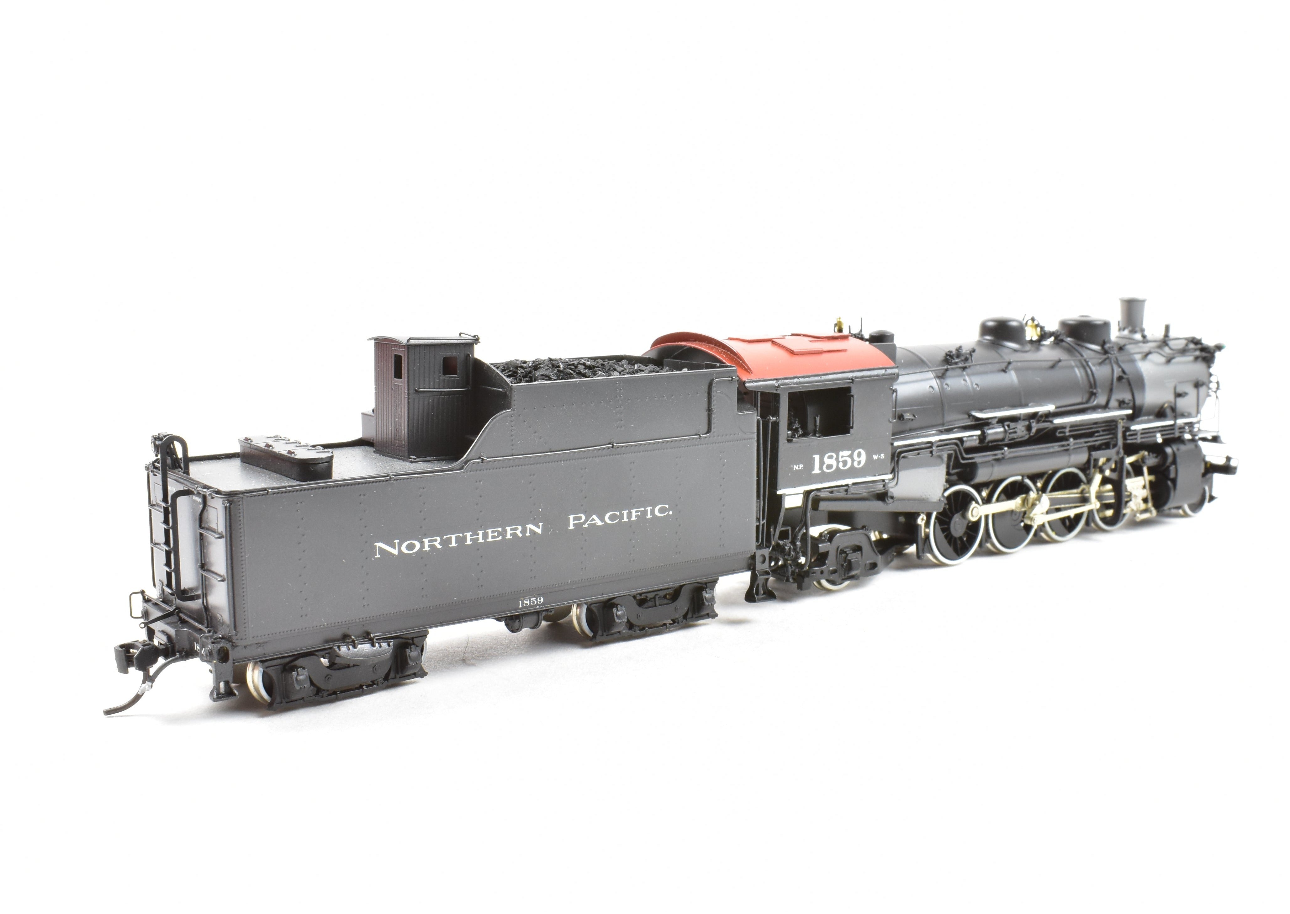 HO Scale Brass Classic Model Train - Key Imports Northern Pacific W - 5 1846 Class 2 - 8 - 2 Mikado Locomotive #1859 Professionally Painted