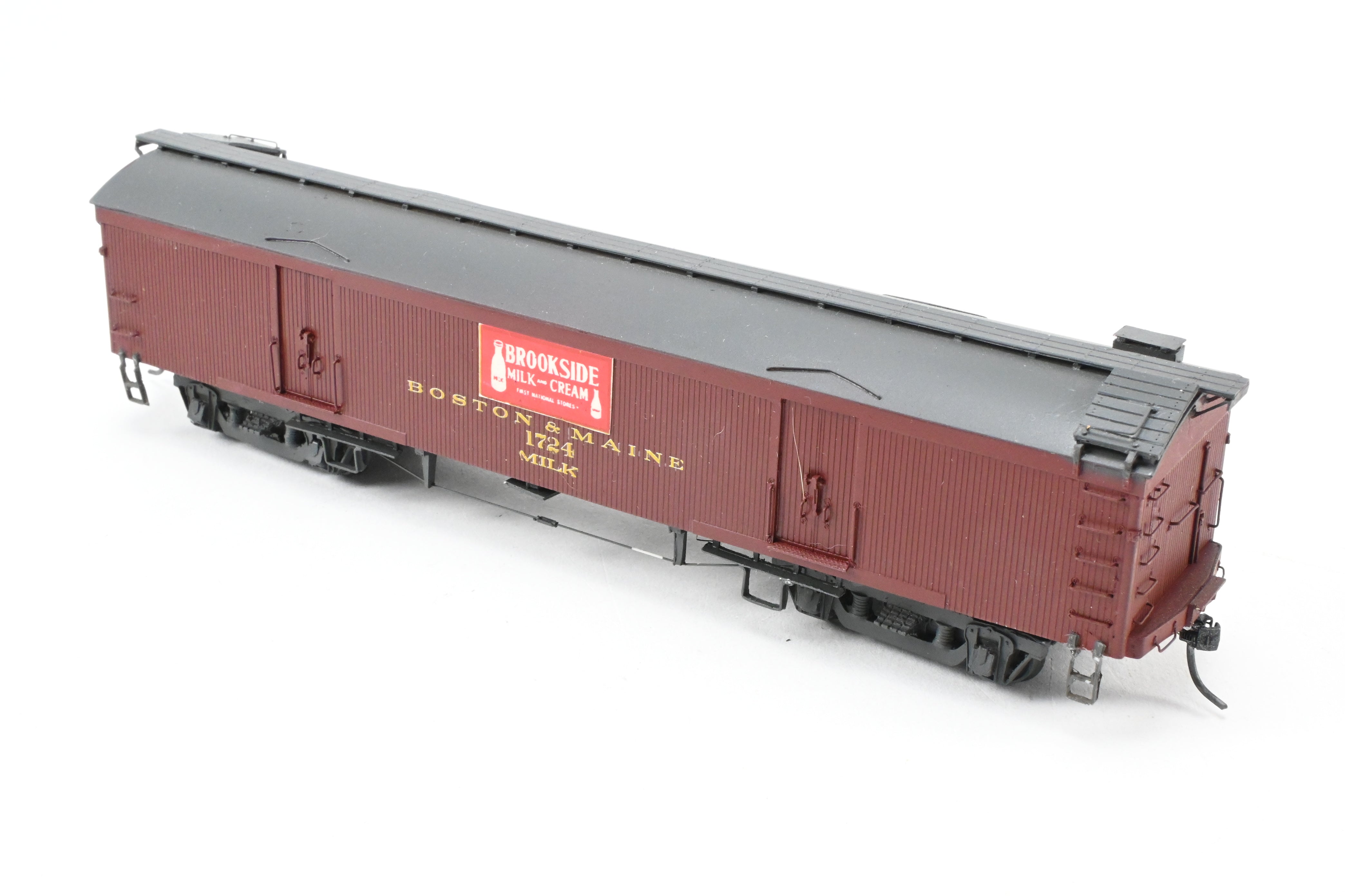 HO Resin Custom-Built & Painted Boston & Maine 50’ Wood Milk Car No. 1724