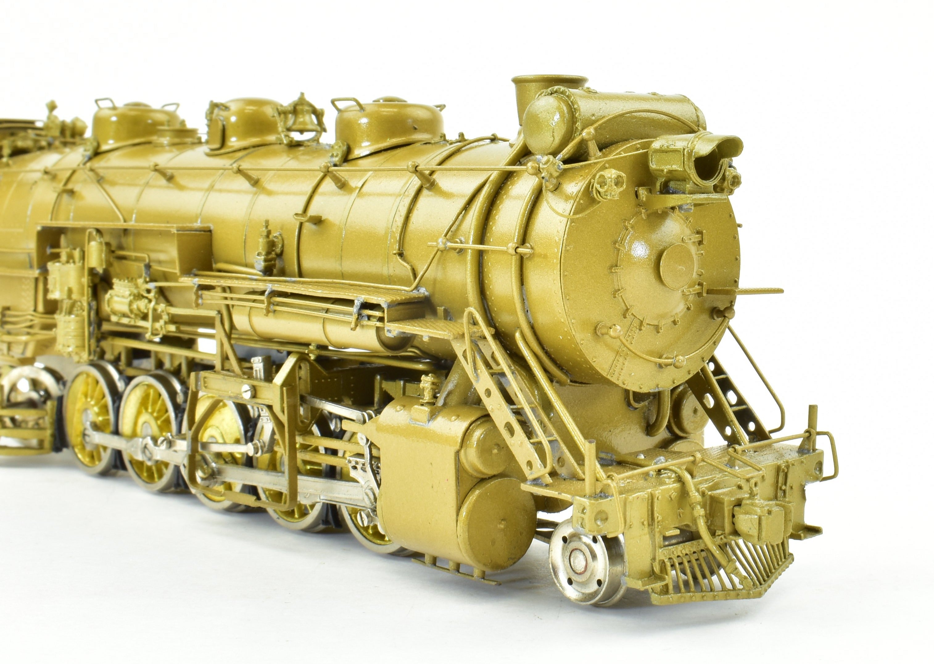 HO Scale Brass Model Train - Overland Models CB&Q - Burlington Route M-2a 2-10-2 Steam Locomotive with Elesco Feedwater Heater