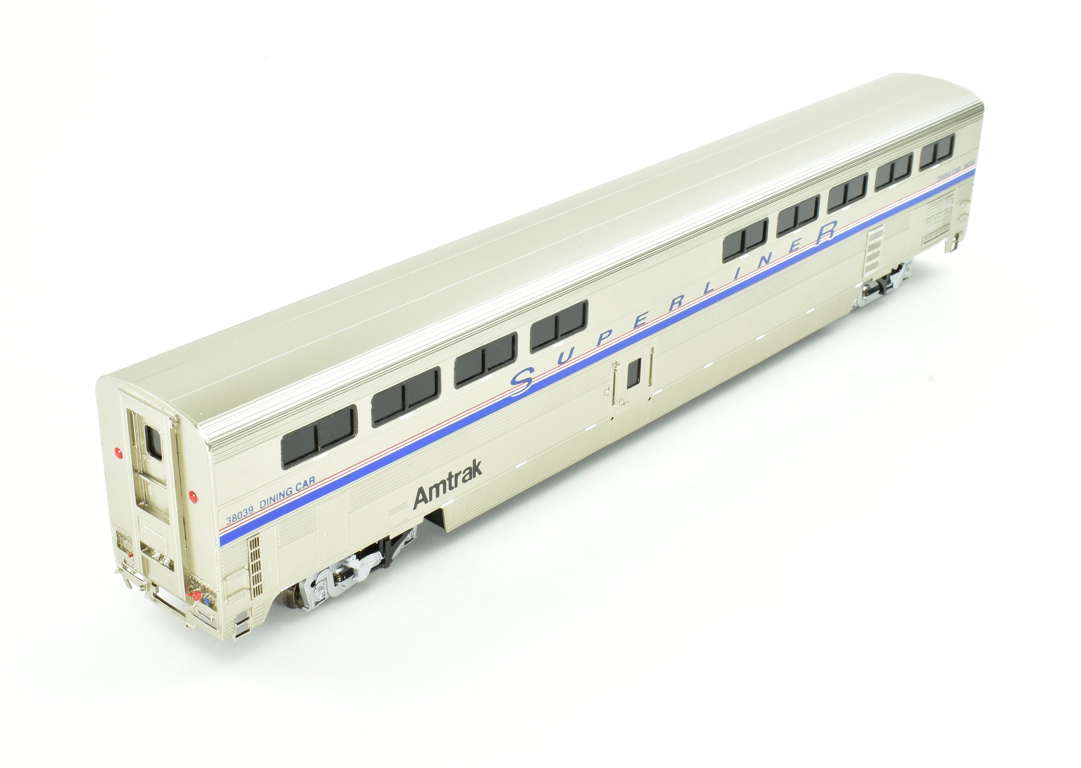 HO Scale Brass Model Train CON OMI - Overland Models, Inc. Amtrak Superliner II Dining Car Factory Painted with Road Number 38039