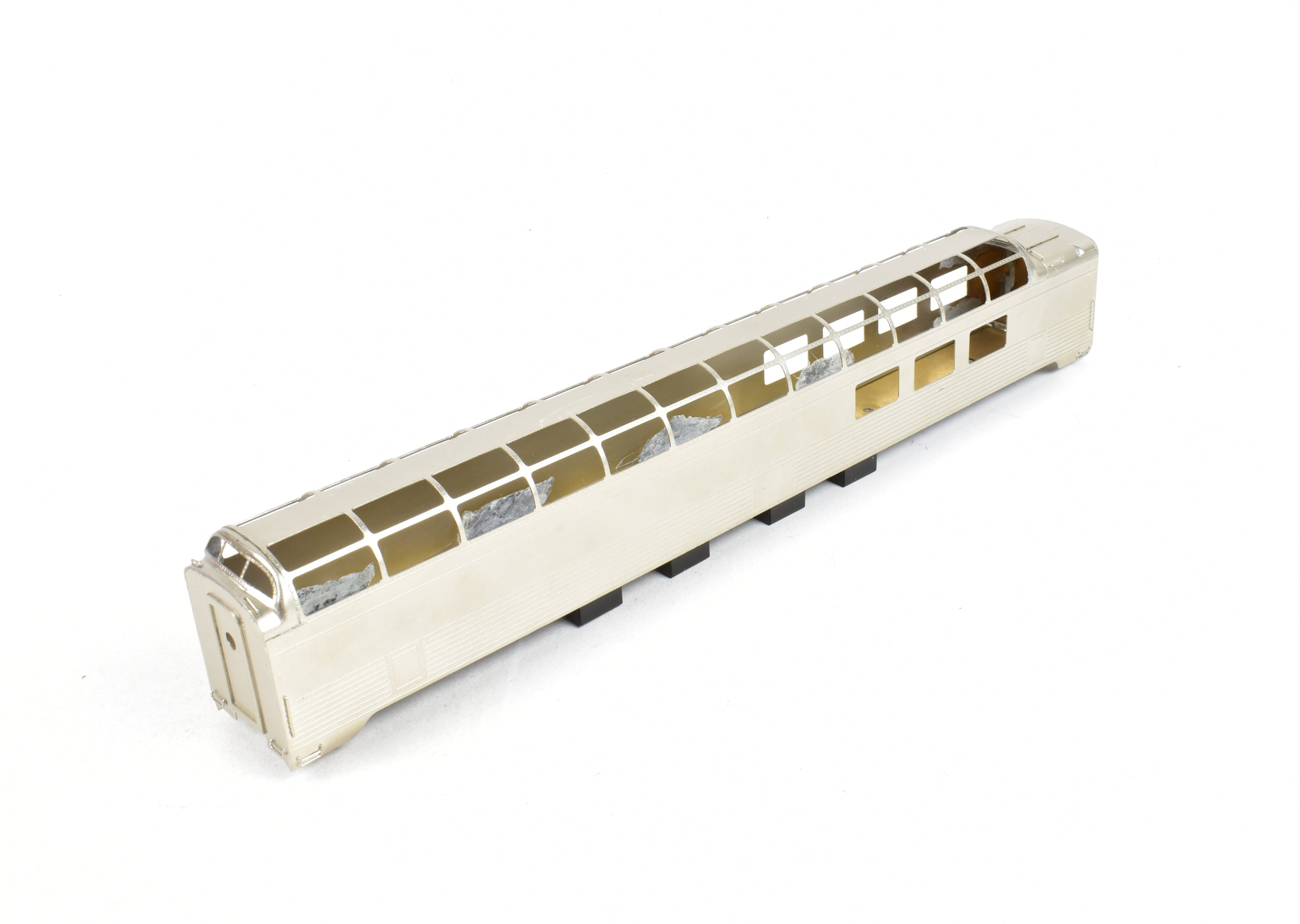 HO Scale Brass Model of Southern Pacific 3/4 Length Dome Corrugated Train Car by S. Soho & Co. without Trucks