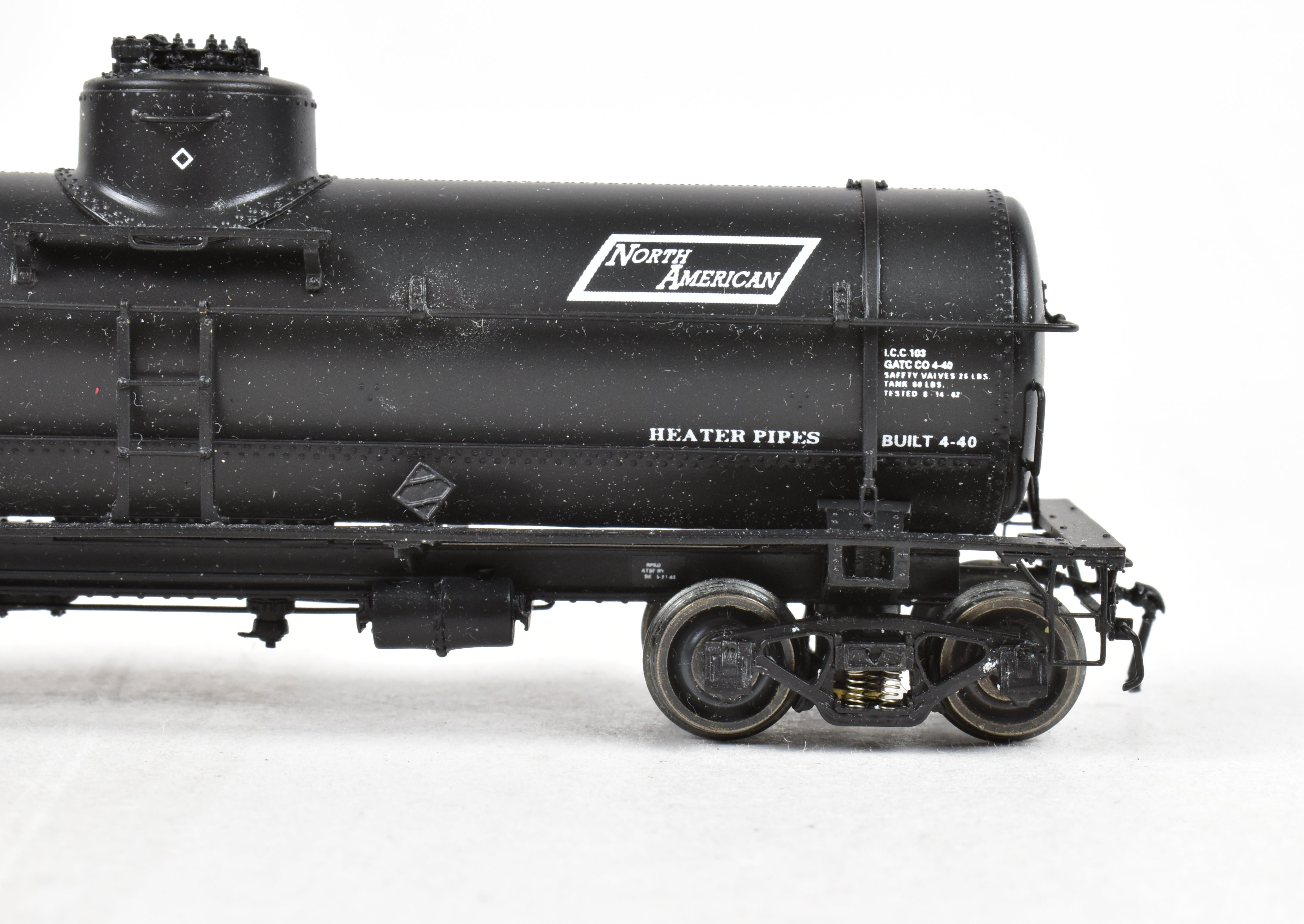 HO Scale Brass W. A. Drake/Red Caboose North American Tank Car - 8,000 Gallon Freight Tank Model