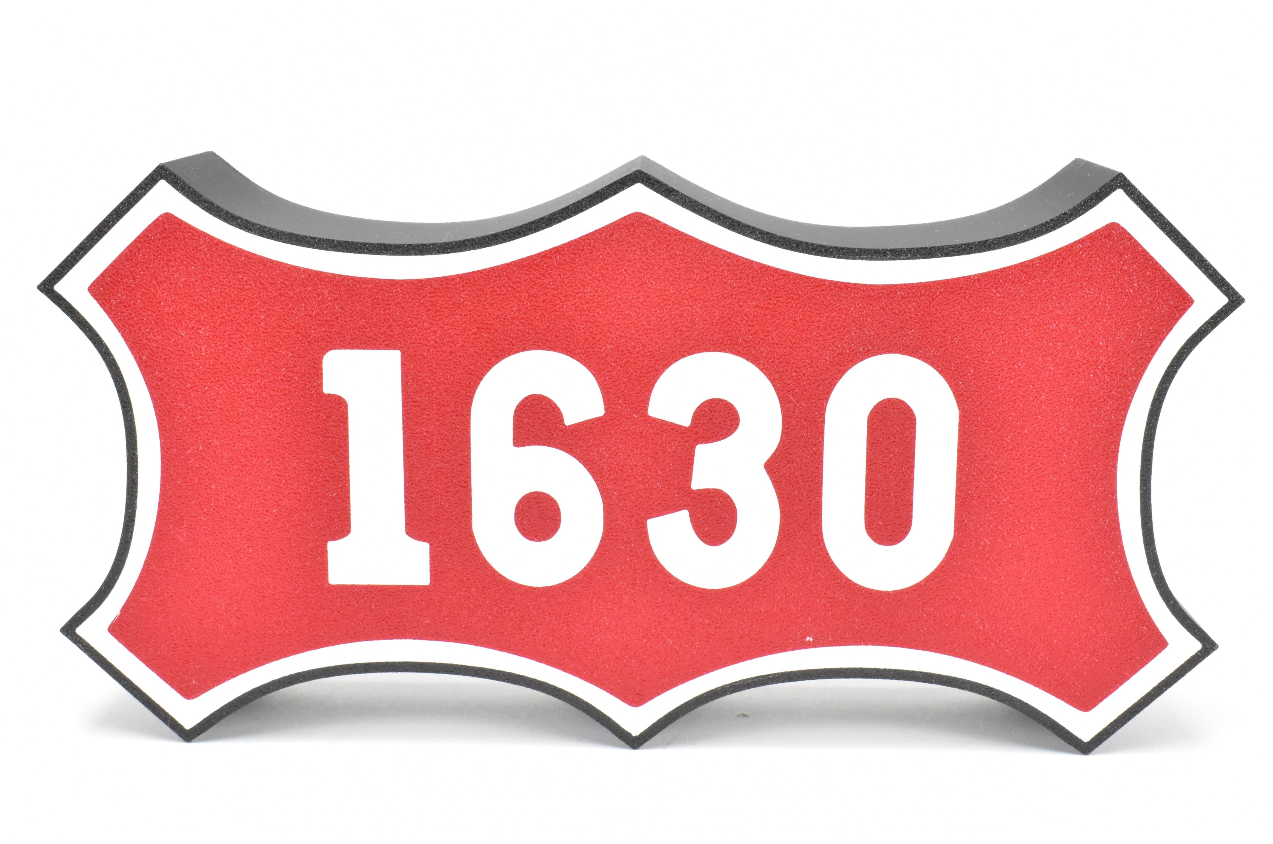Custom 3D Printed & Illuminated SLSF Frisco #1630 Number Plate Sign