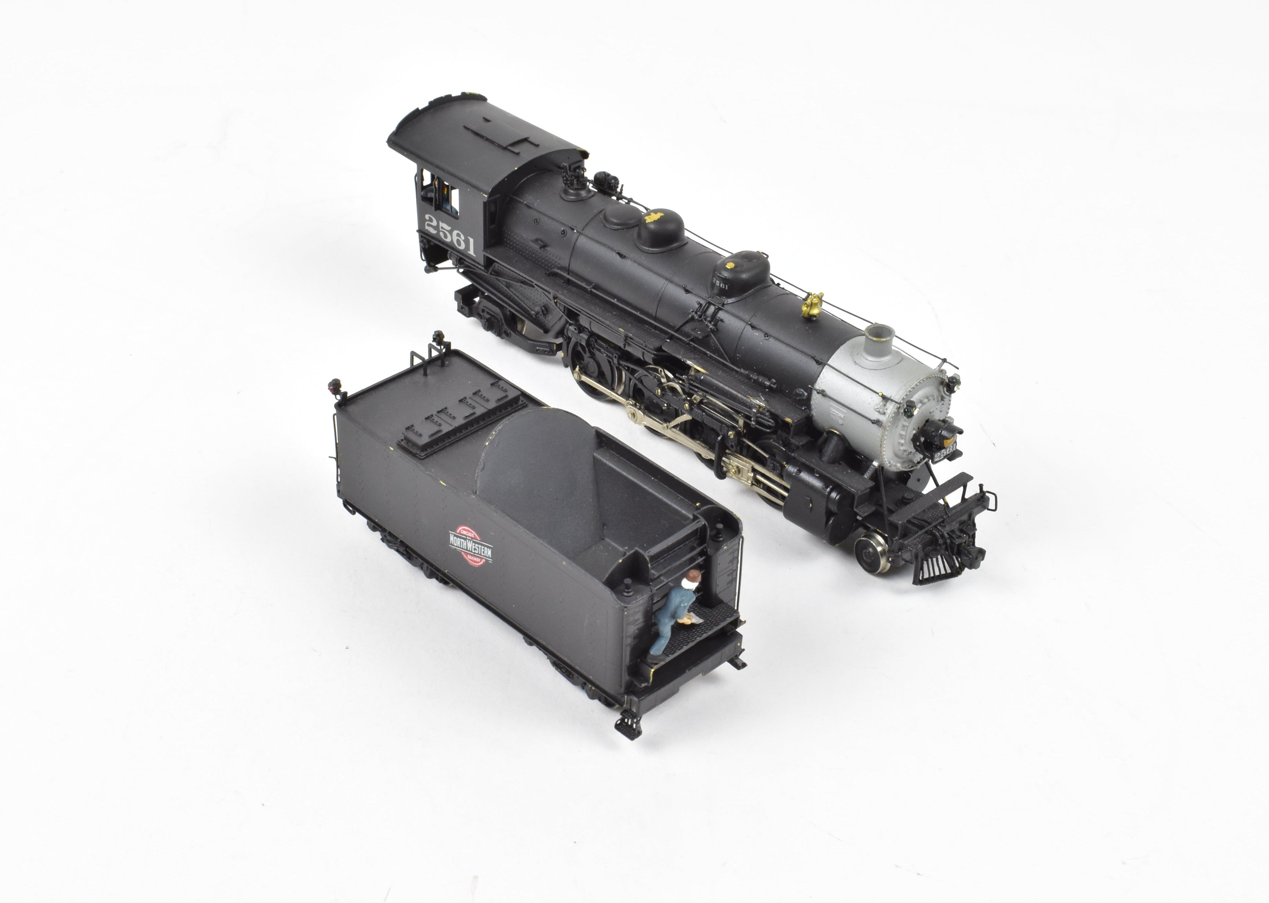 HO Scale Brass Model Train - Overland Models Chicago & North Western J - A 2 - 8 - 2 Mikado Locomotive in AS - IS Condition