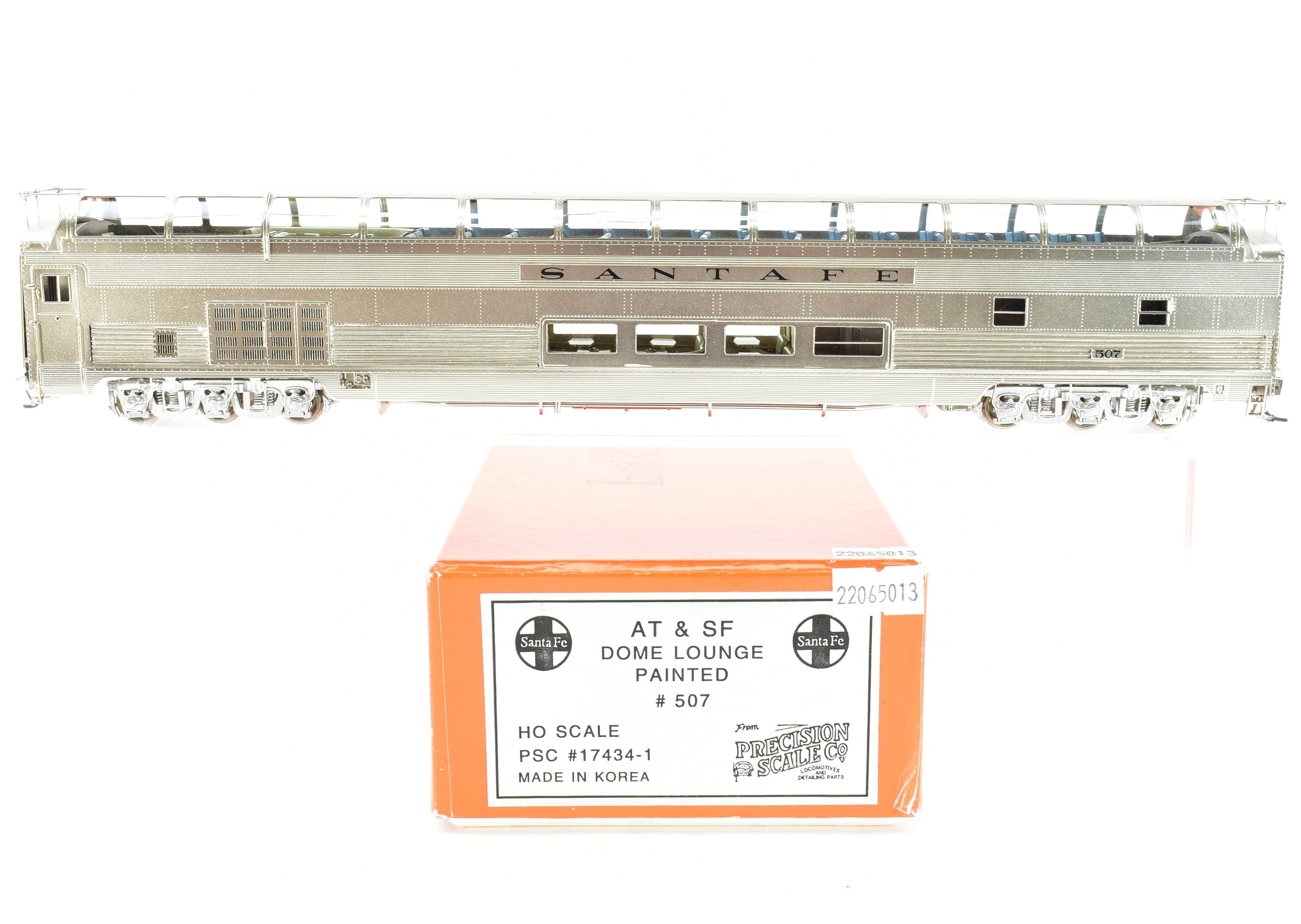 HO Scale Brass Precision Scale Co. ATSF - Santa Fe Dome Lounge Model Train Car Factory Painted #507