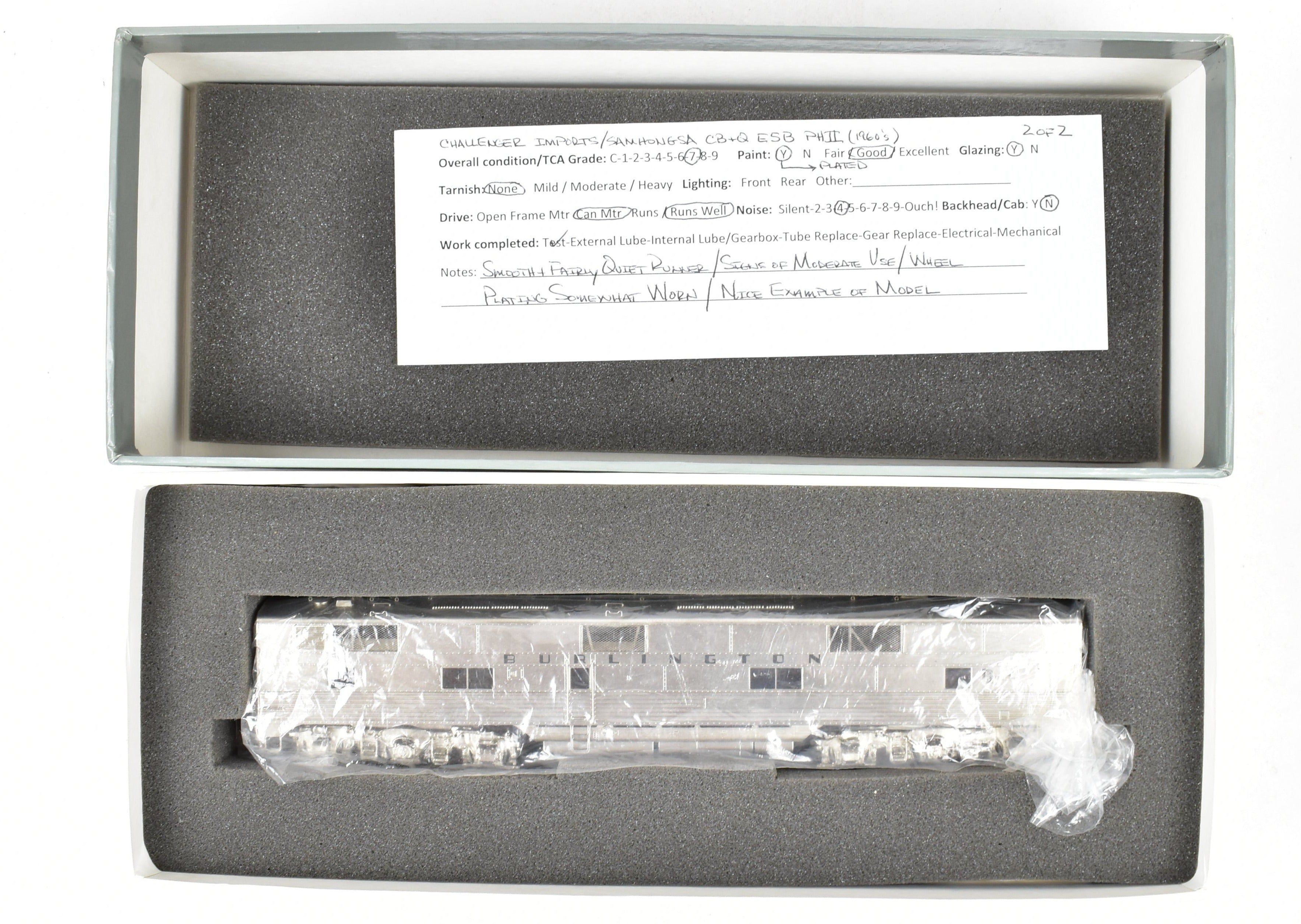 HO Scale Brass Locomotive Set - Challenger Imports CB&Q - Burlington Route EMD E5 PH - II A/B Set FP 9912A with 1960's Design Scheme