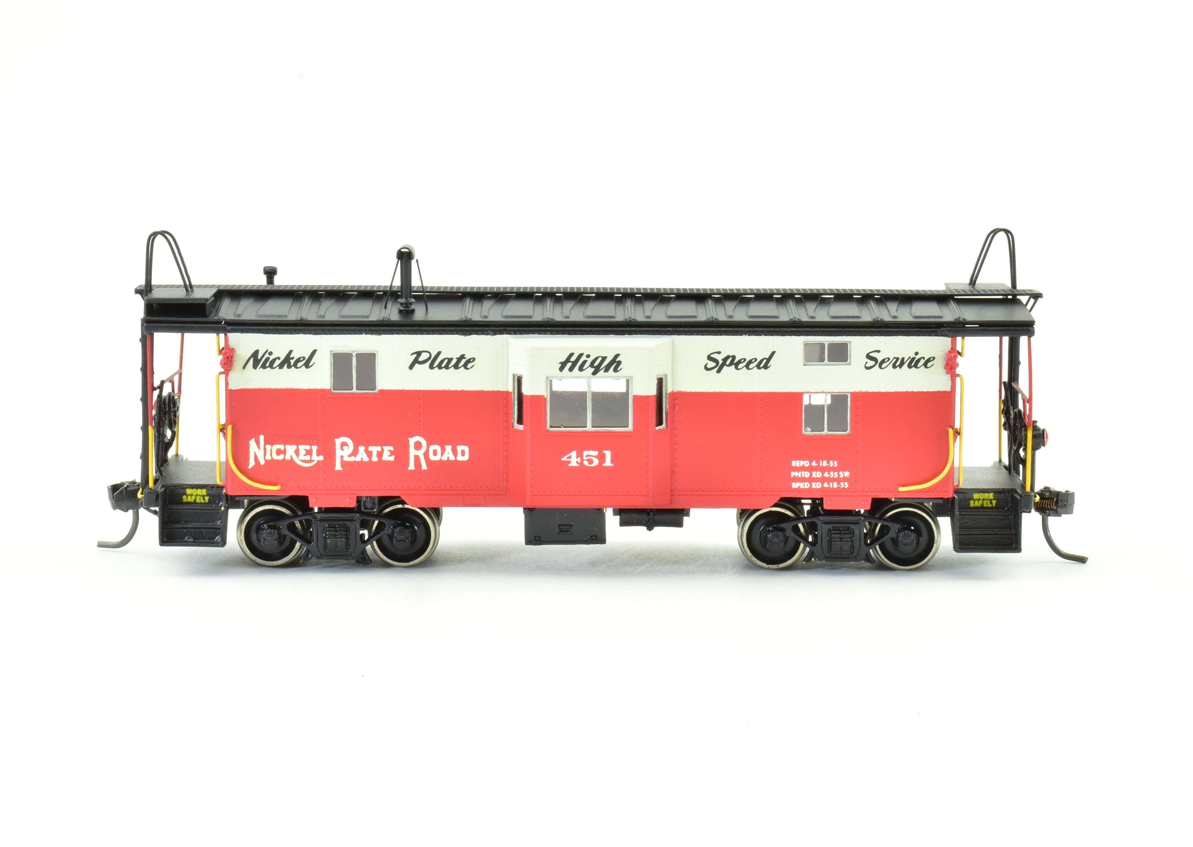 HO Scale Brass OMI - Overland Models, Inc. NKP - Nickel Plate Road Bay Window Caboose with Professional Custom Painting