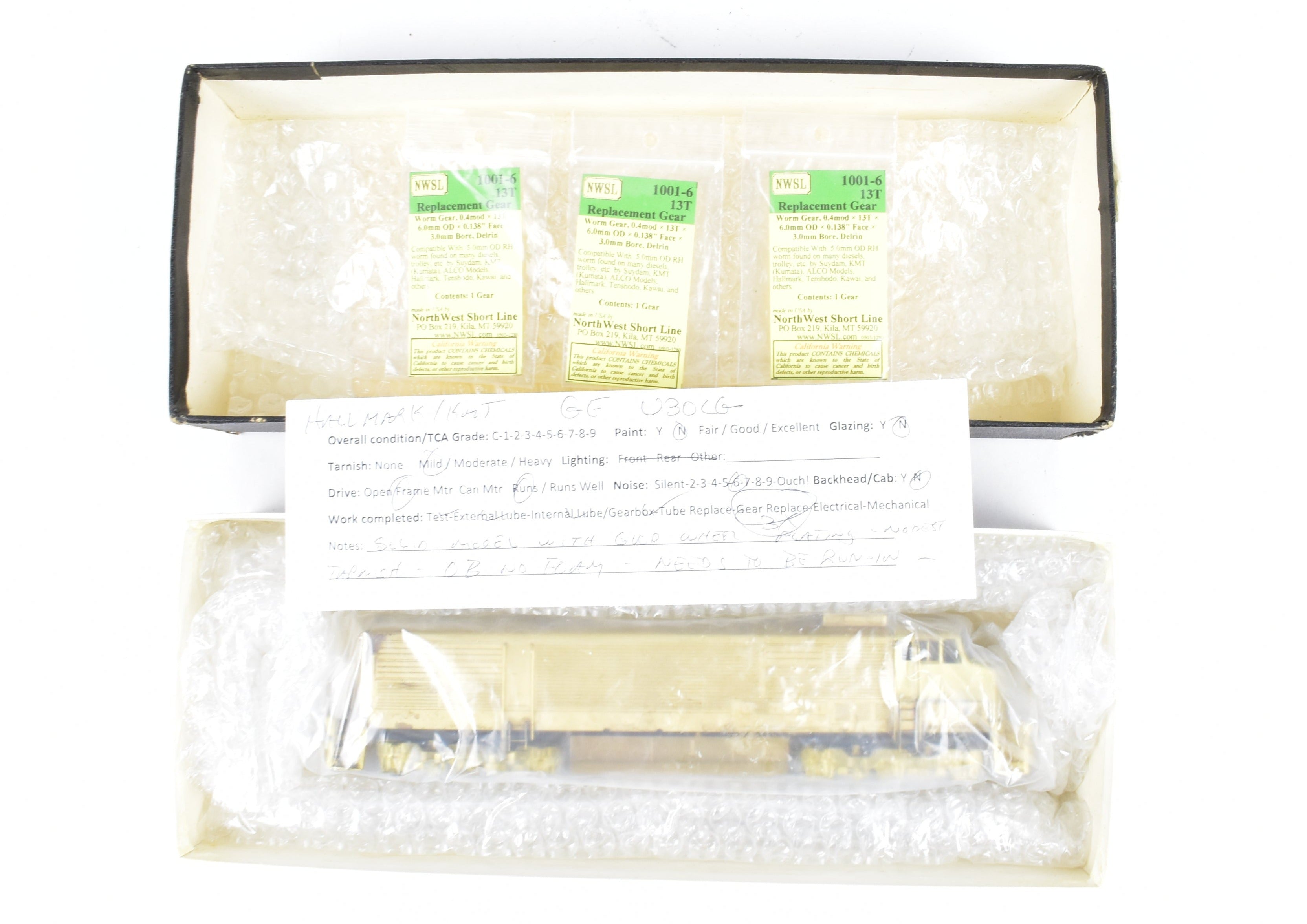 HO Scale Brass Hallmark Models ATSF - Santa Fe GE U30CG Cowl-Style Passenger Diesel Locomotive Model with New NWSL Gears