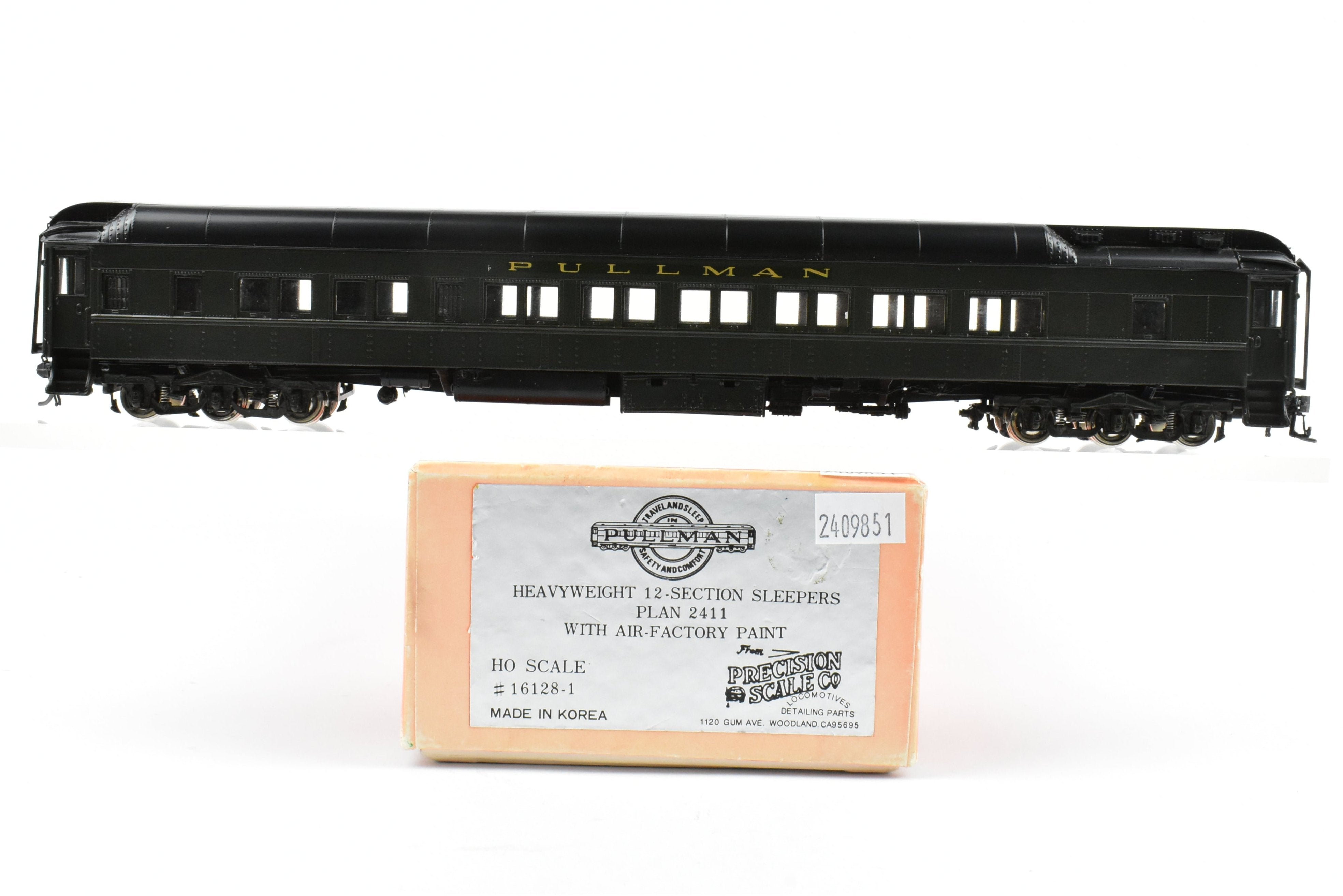 HO Scale Brass Precision Scale Co. (PSC) Pullman Heavyweight 12-Section Sleeper Model Plan 2411 Featuring Air Conditioning Function