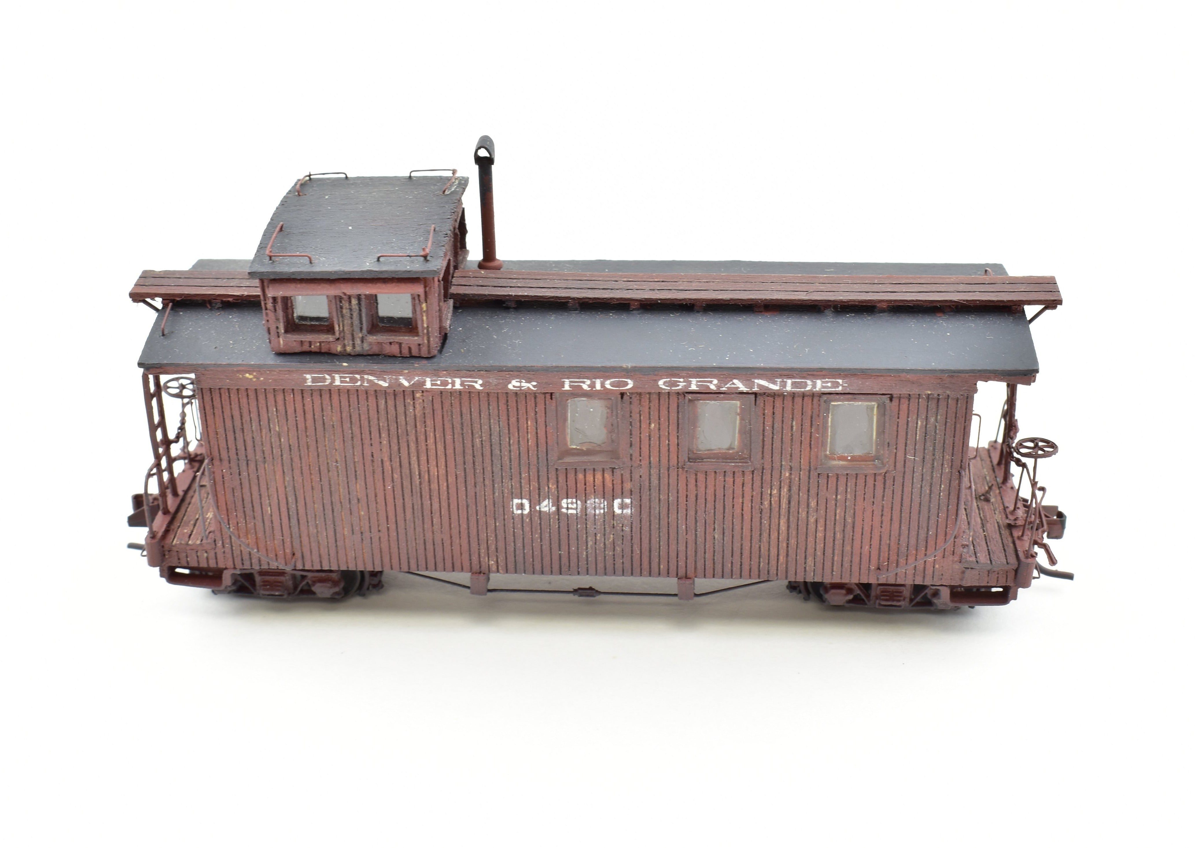 HOn3 Scale Wood Denver & Rio Grande Western (D&RGW) Custom - Built Caboose 04990 Model for Railway Enthusiasts
