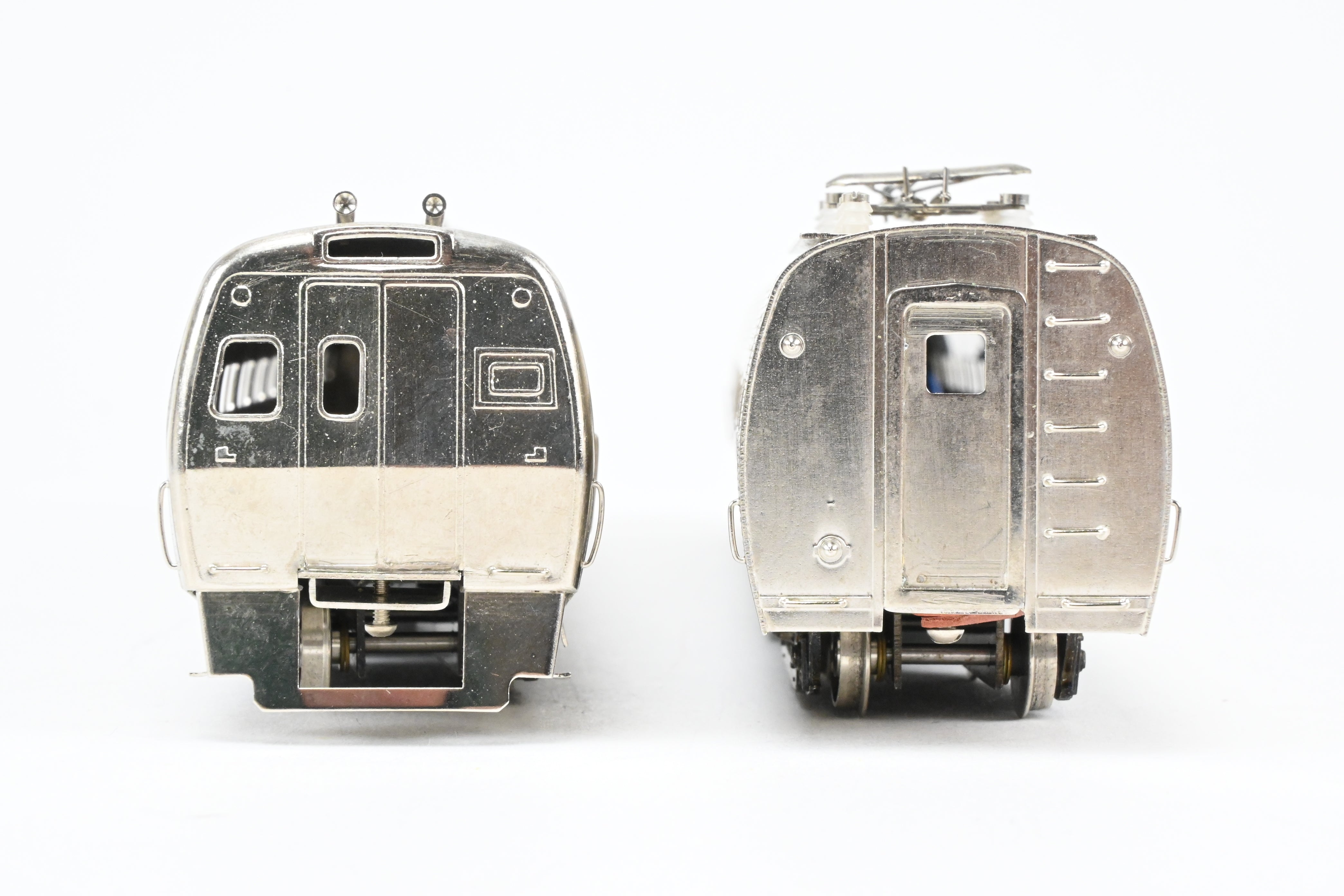 HO Scale Brass Gem Models Collectible PC - Penn Central/Amtrak Budd Metroliner 2-Car Set (1 Powered and 1 Non-Powered) with Factory Plated and Unlettered Finish