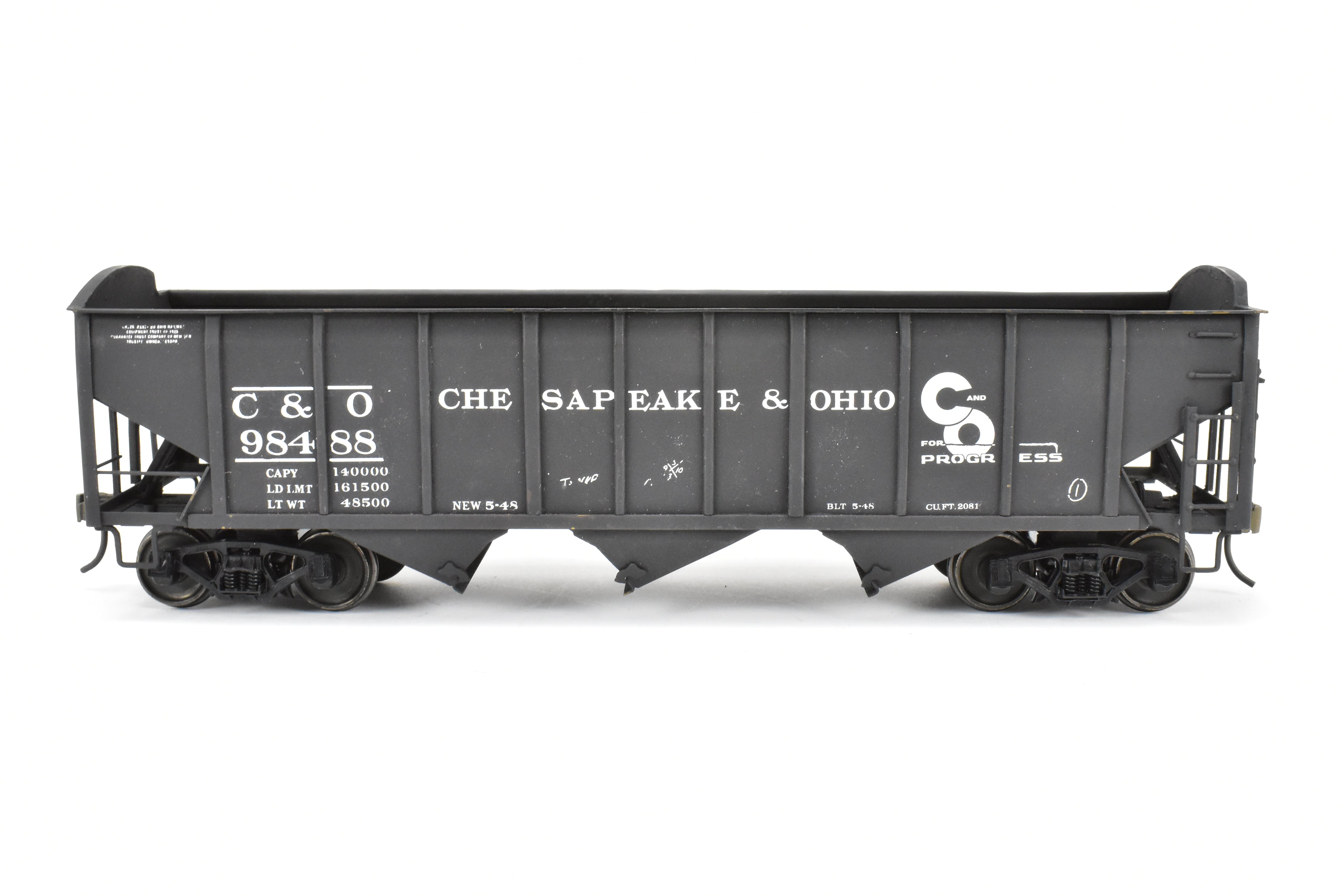 O Scale Custom Painted C&O Brass US Hobbies ACF Welded Triple Hopper #98488