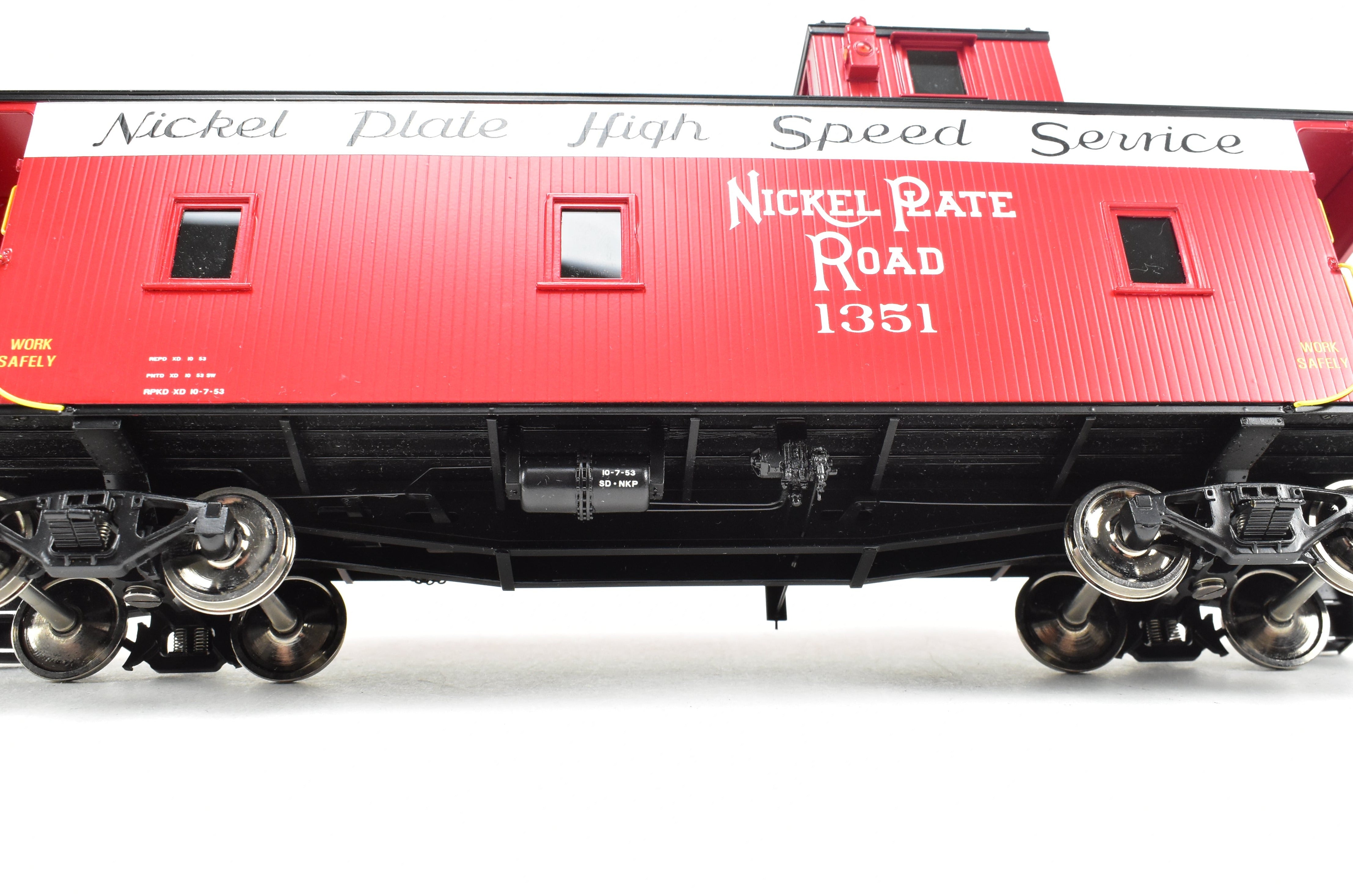 O Scale Model Train Collectible - Brass OMI (Overland Models, Inc.)/NPM NKP (Nickel Plate Road) 1300 Caboose with Factory Paint, Serial No. 1351, Without Original Box