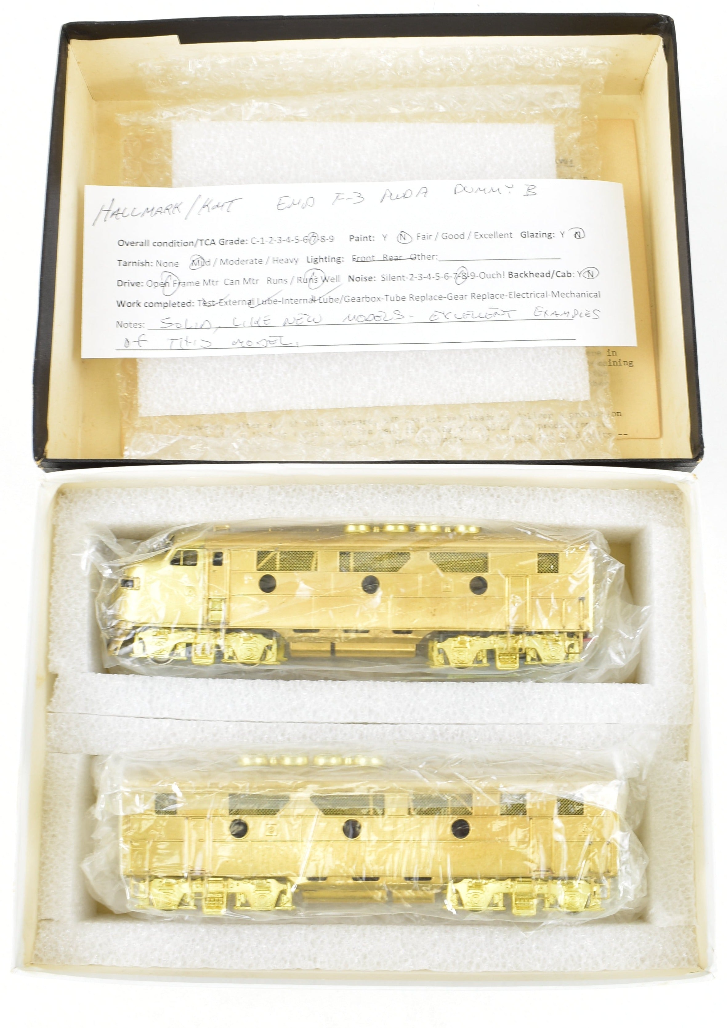 HO Scale Brass Hallmark EMD F3 A/B Set - Powered A & Unpowered B for Various Roads