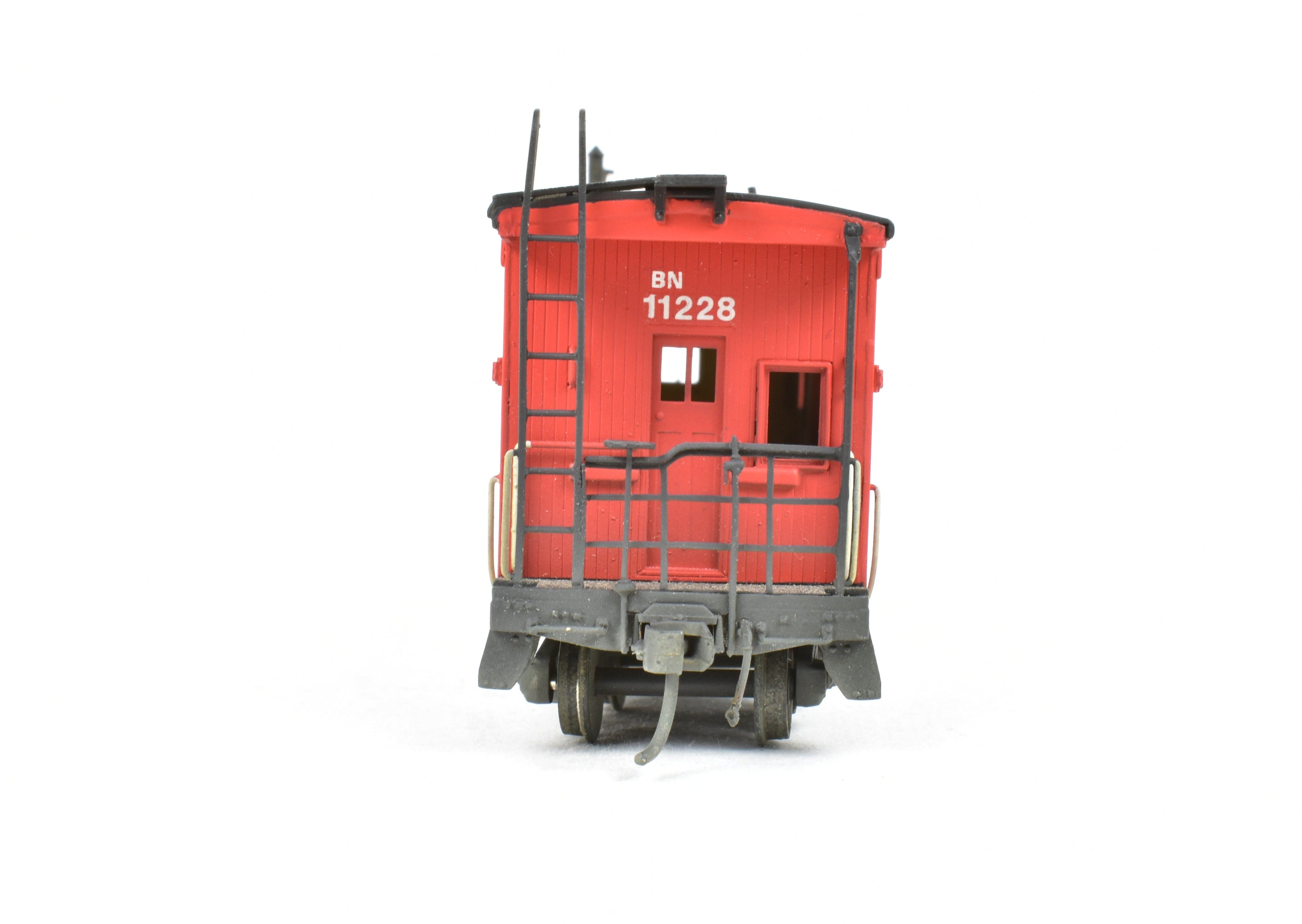 HO Scale Brass OMI - Overland Models, Inc. Model Train Spokane Portland & Seattle Wood Bay Window Caboose with Burlington Northern #11228 Design