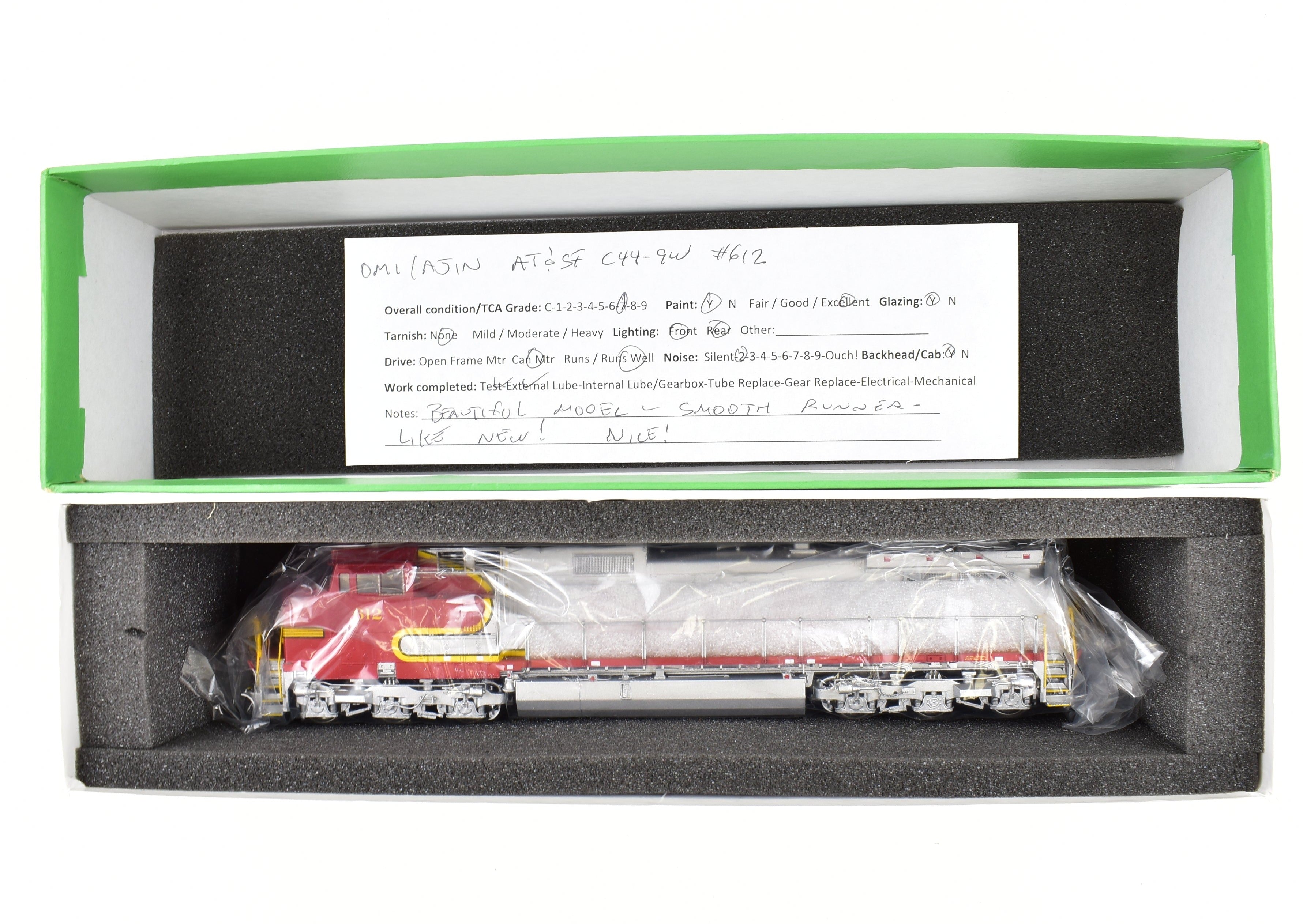 HO Scale Brass Locomotive - Overland Models, Inc. ATSF - Santa Fe GE C44 - 9W FP No. 612, High - Quality Model Train for Enthusiasts