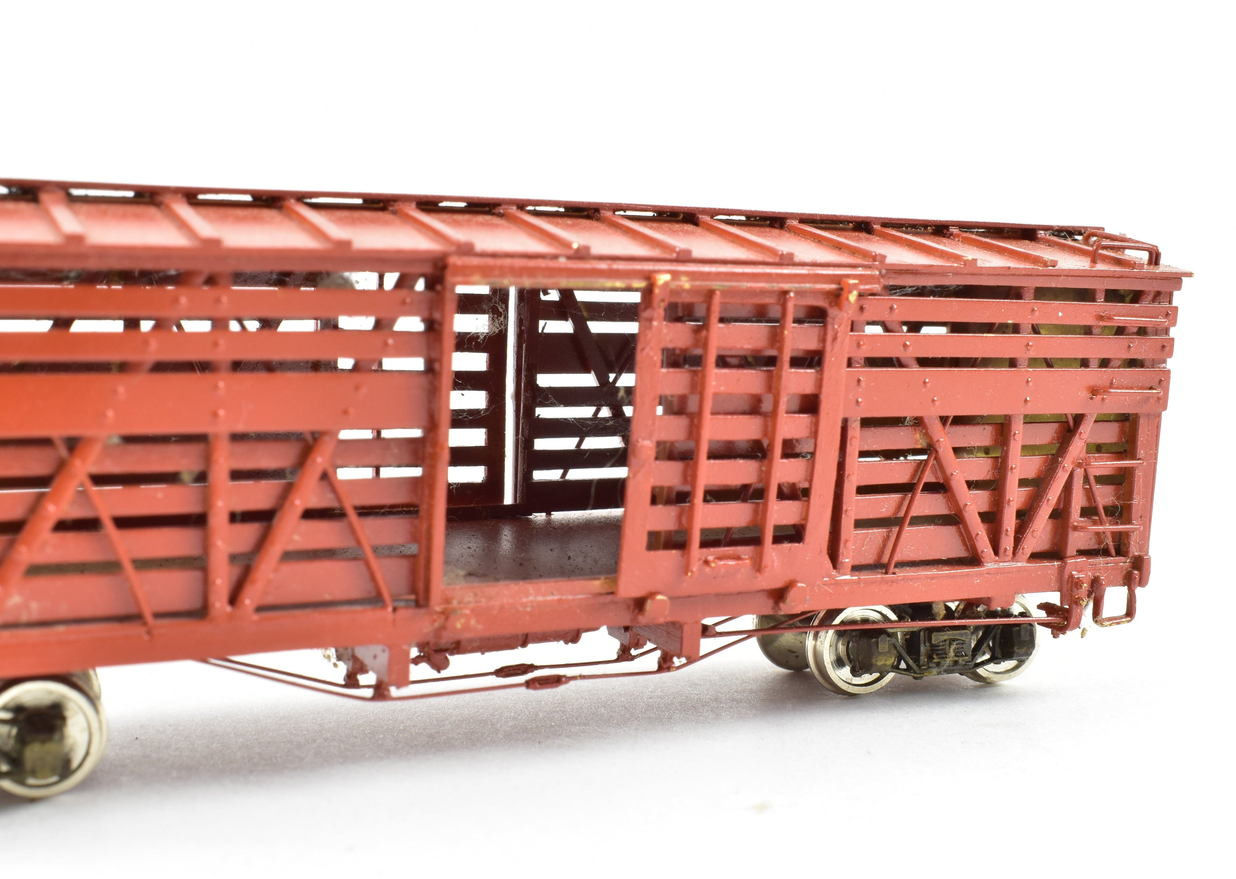 HOn3 Scale Brass Precision Model 30' Stock Car by Precision Scale Co. for Colorado and Southern (C&S) or Rio Grande Southern (RGS) Railroads, Sold As-Is