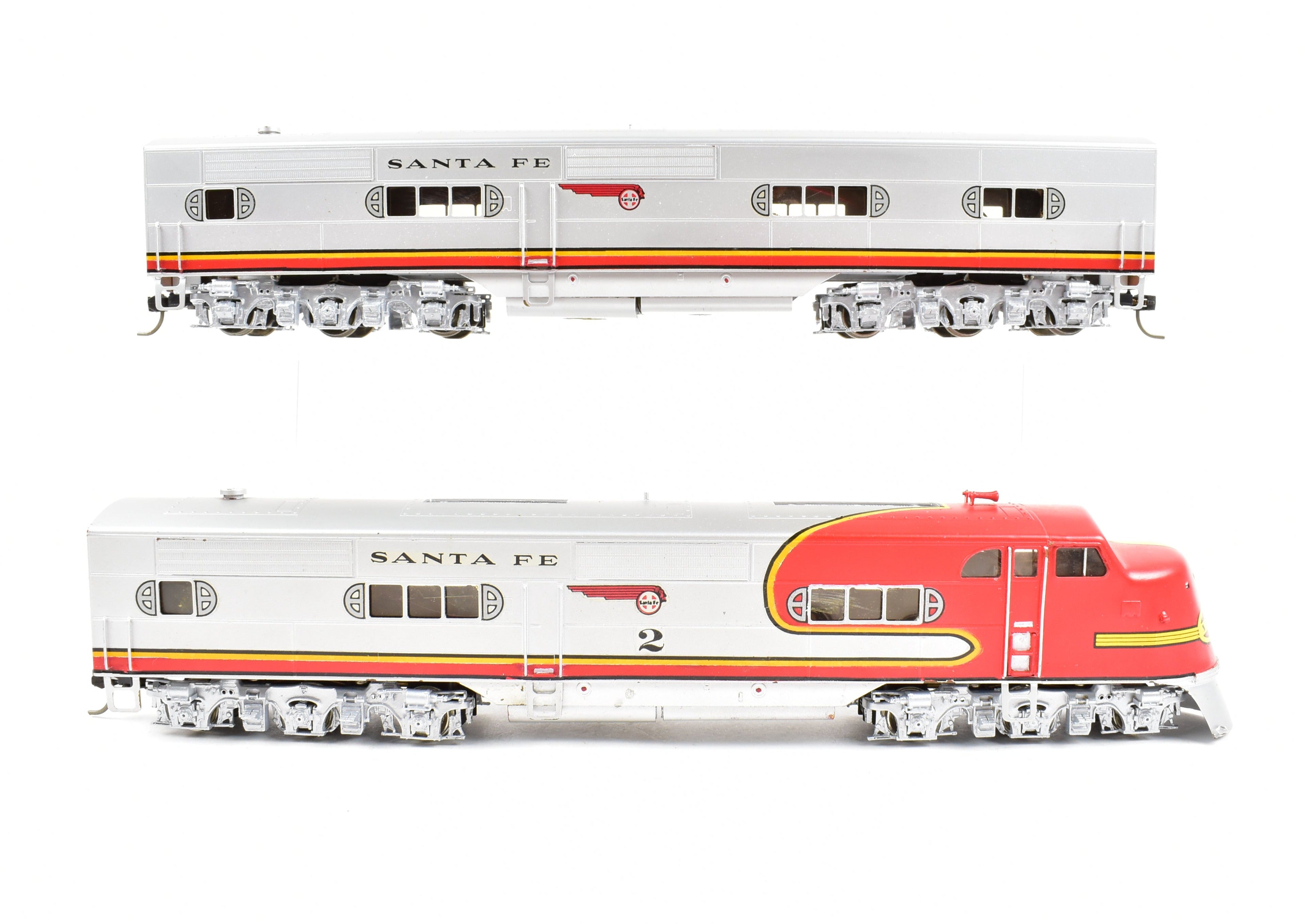 HO Scale Brass Hallmark Model Train Sets - ATSF Santa Fe EMC E - 1 A/B Powered Set with Upgraded Drives and Custom Painting