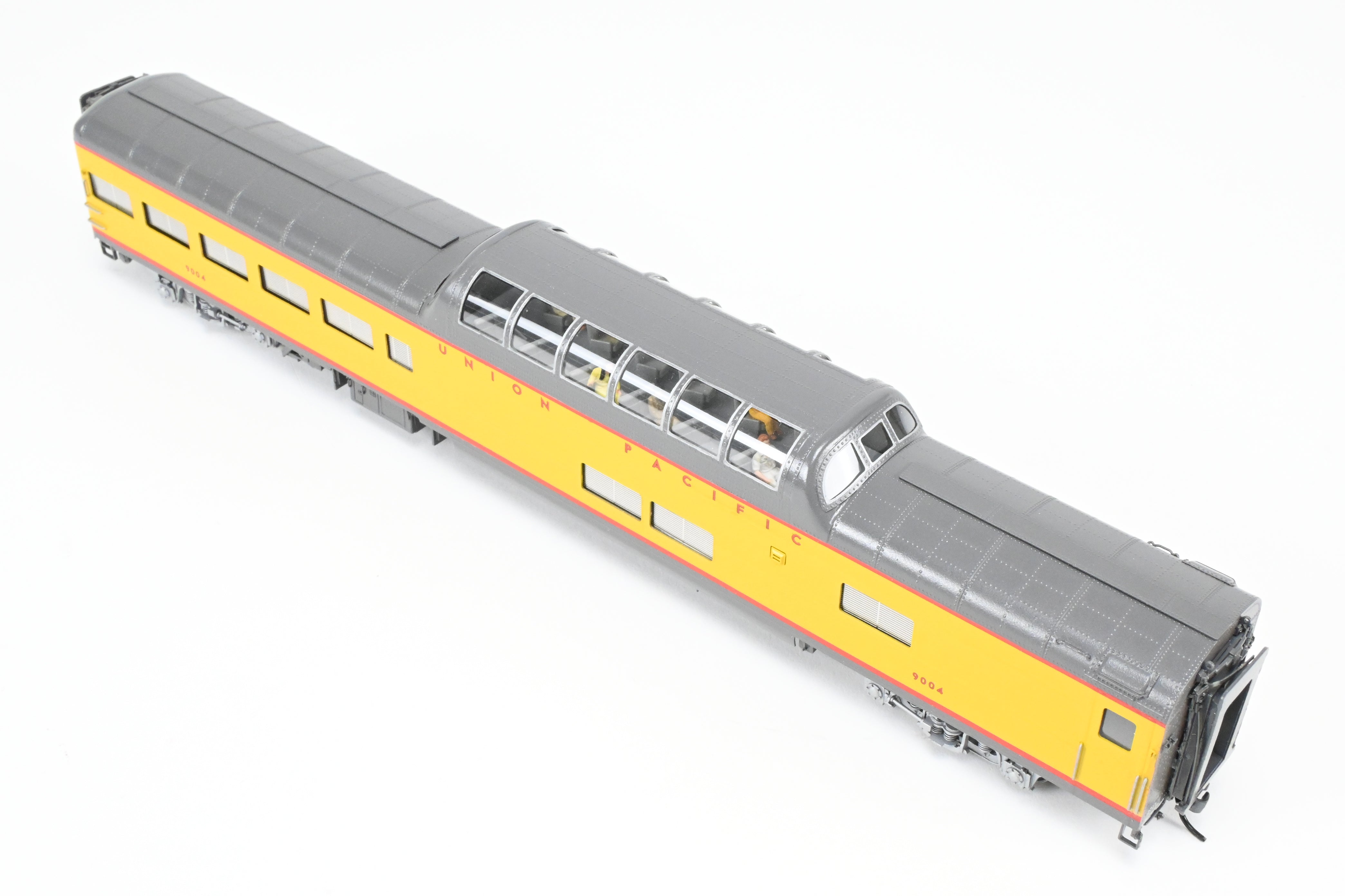 HO Scale Brass Model by Wasatch Model Co. - Union Pacific ACF 1955 9000 Series Dome Lounge Observation Car Modified for Mid - Train Service, Specifically Model C/P #9004